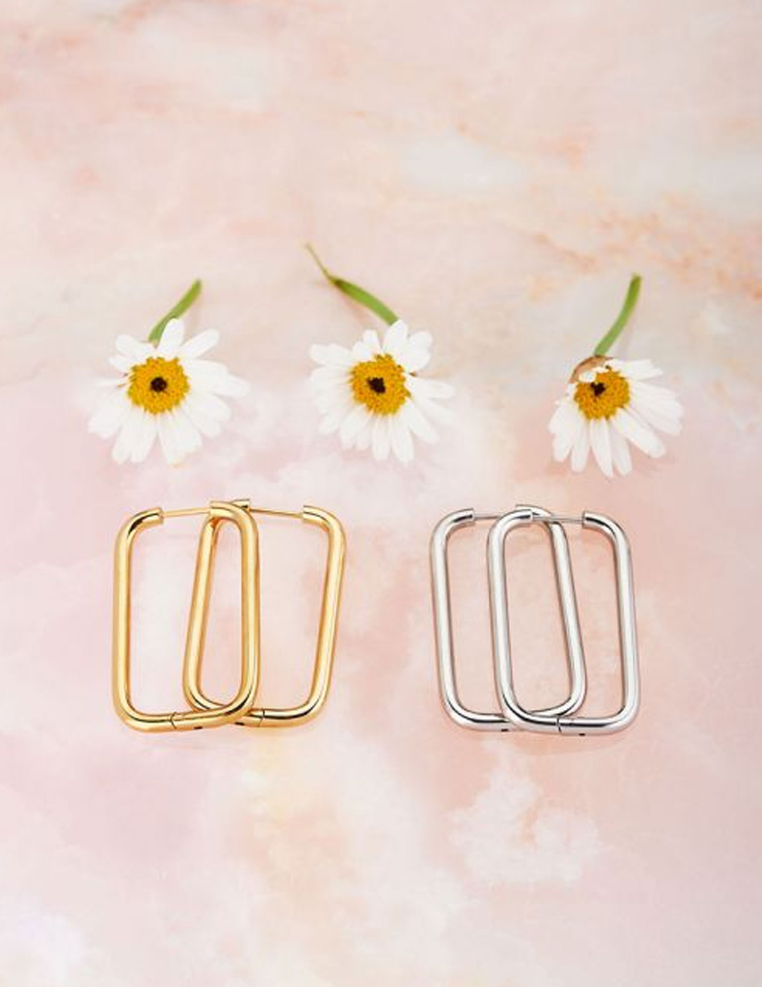 My Jewellery Oorbellen rechthoekig  MJ04937 Goud