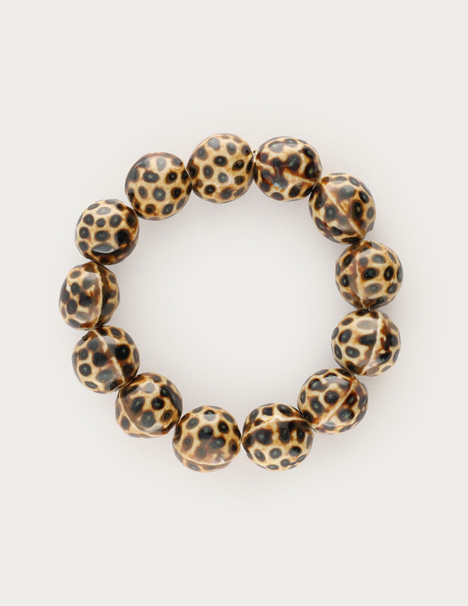 My Jewellery Armband met panterprint kralen Beige MJ15220 Beige