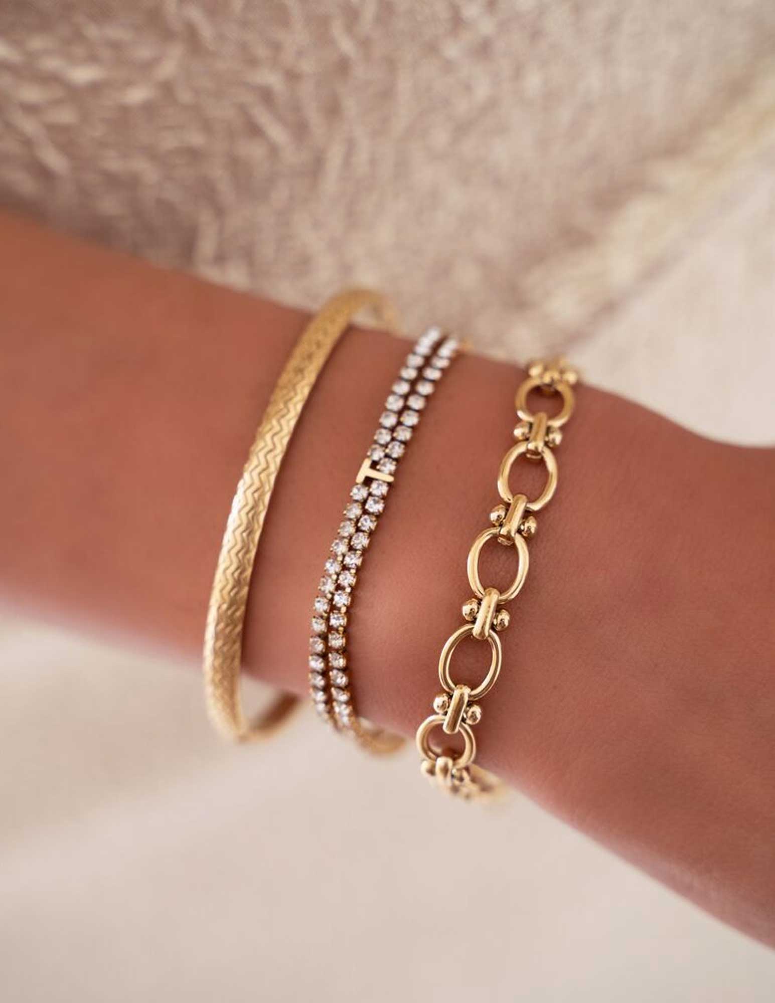 My Jewellery Armband met schakels en bolletjes MJ07977 Zilver