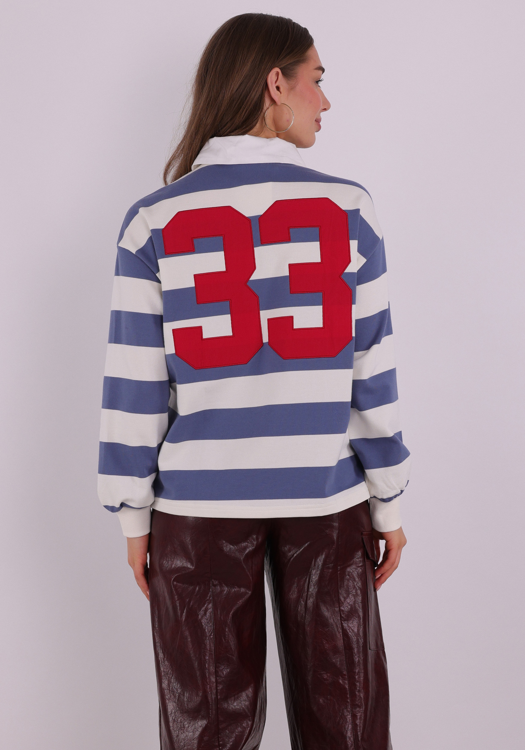 Colourful Rebel Sweater Skyler striped 33 WS417625 Raf blauw