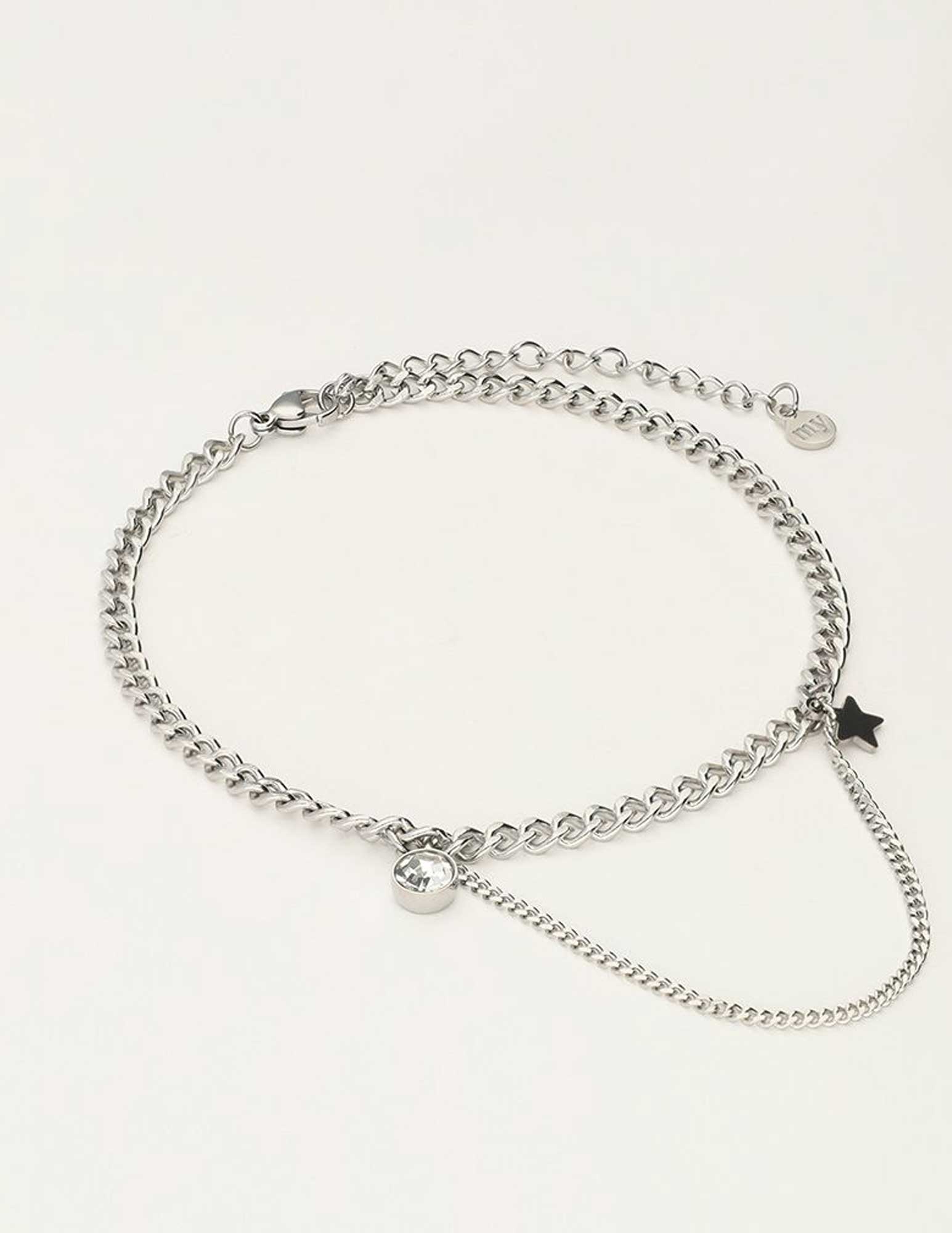 My Jewellery Enkelbandje met ster en strass MJ10421 Zilver