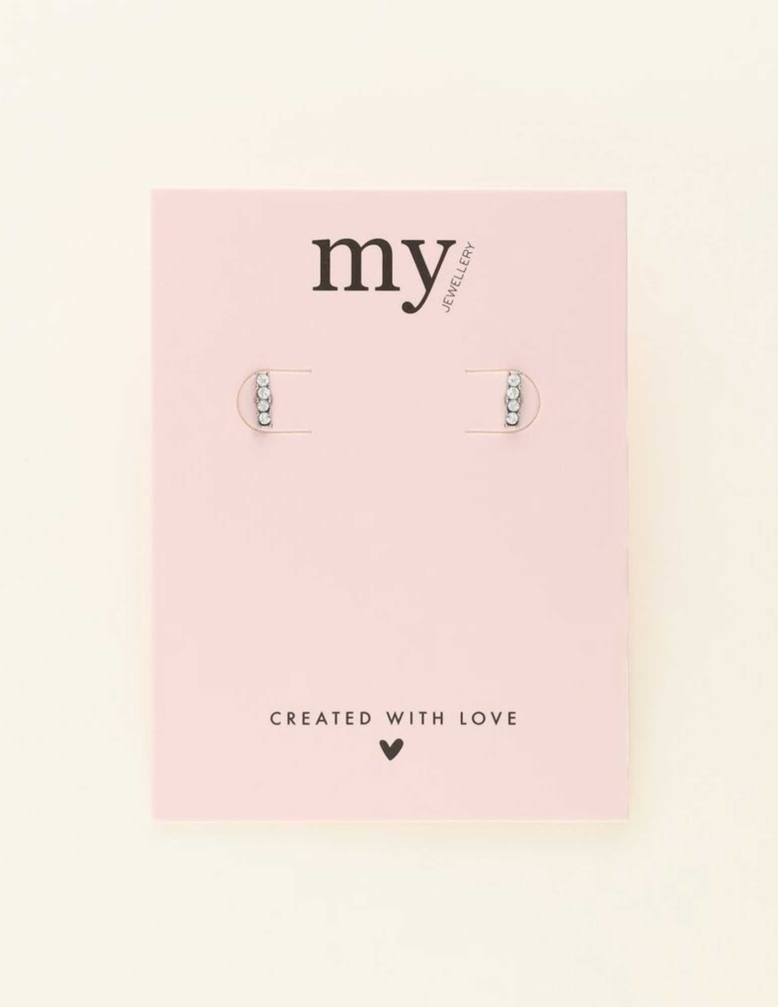 My Jewellery Studs met 4 strass steentjes MJ08522 Zilver