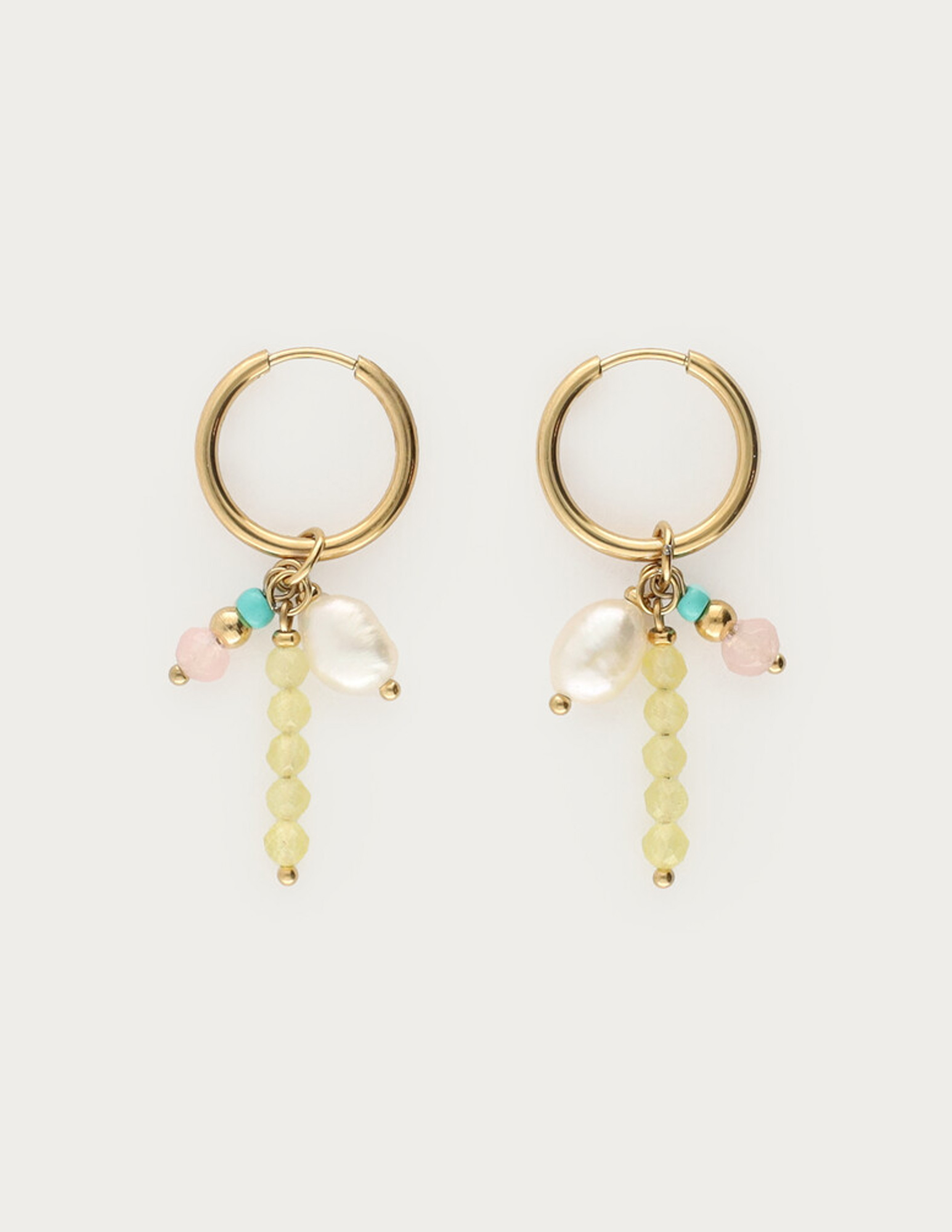 My Jewellery Sunrocks oorringen met zoetwarparels MJ12737 Goud