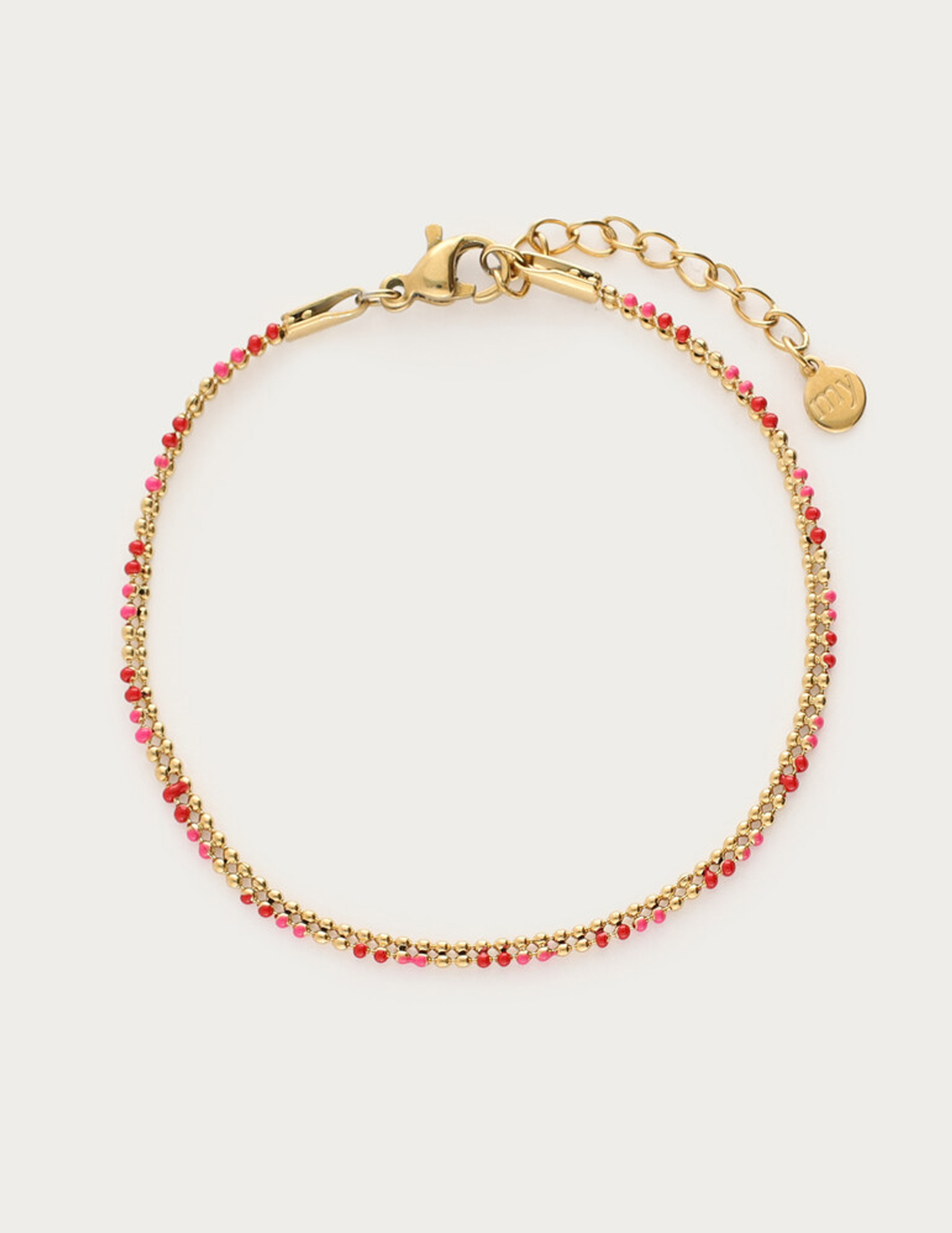 My Jewellery Mystic armband met rode bollen MJ14217 Goud