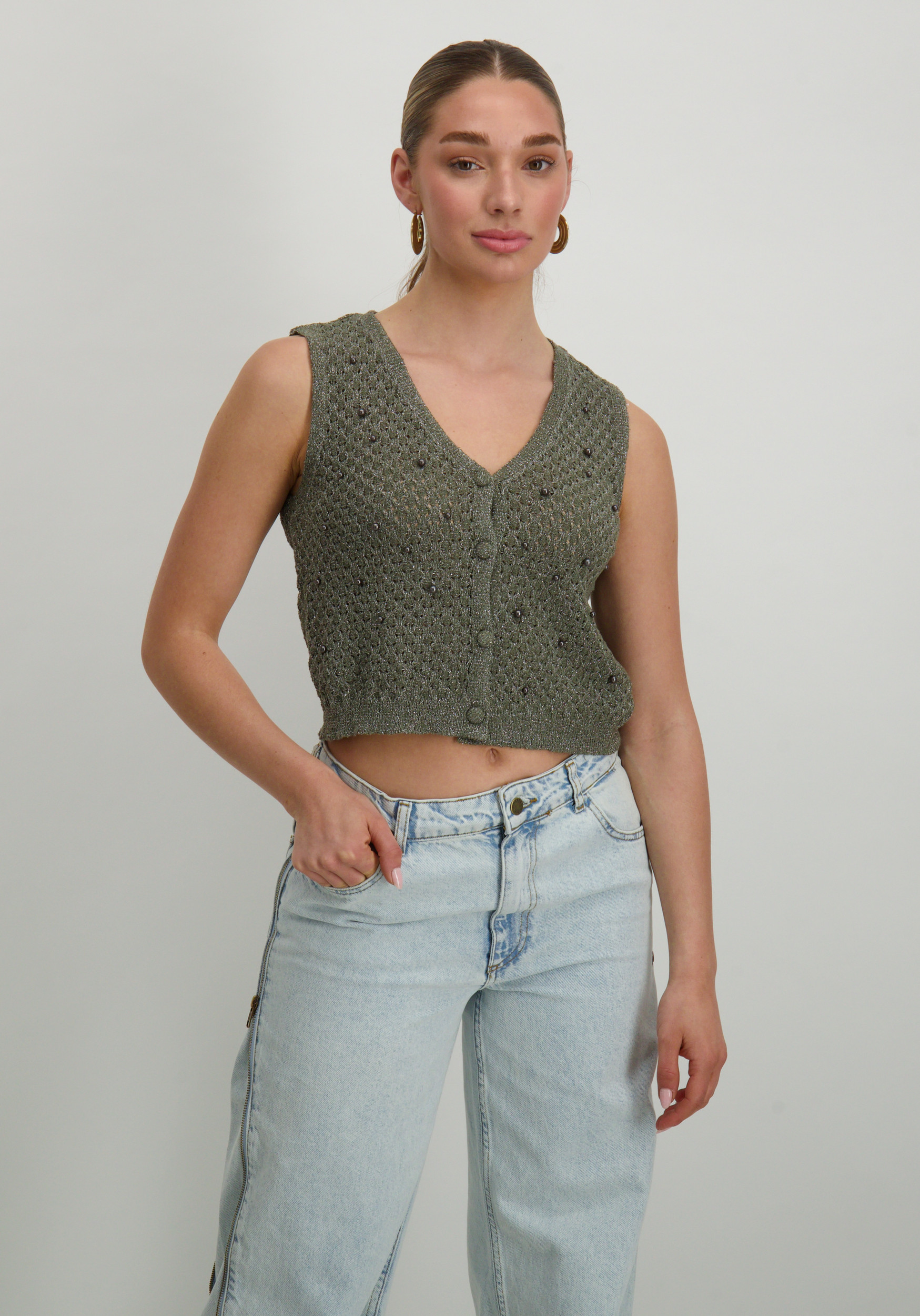 Vero moda Gilet Amalfi 10330705 Leger Groen