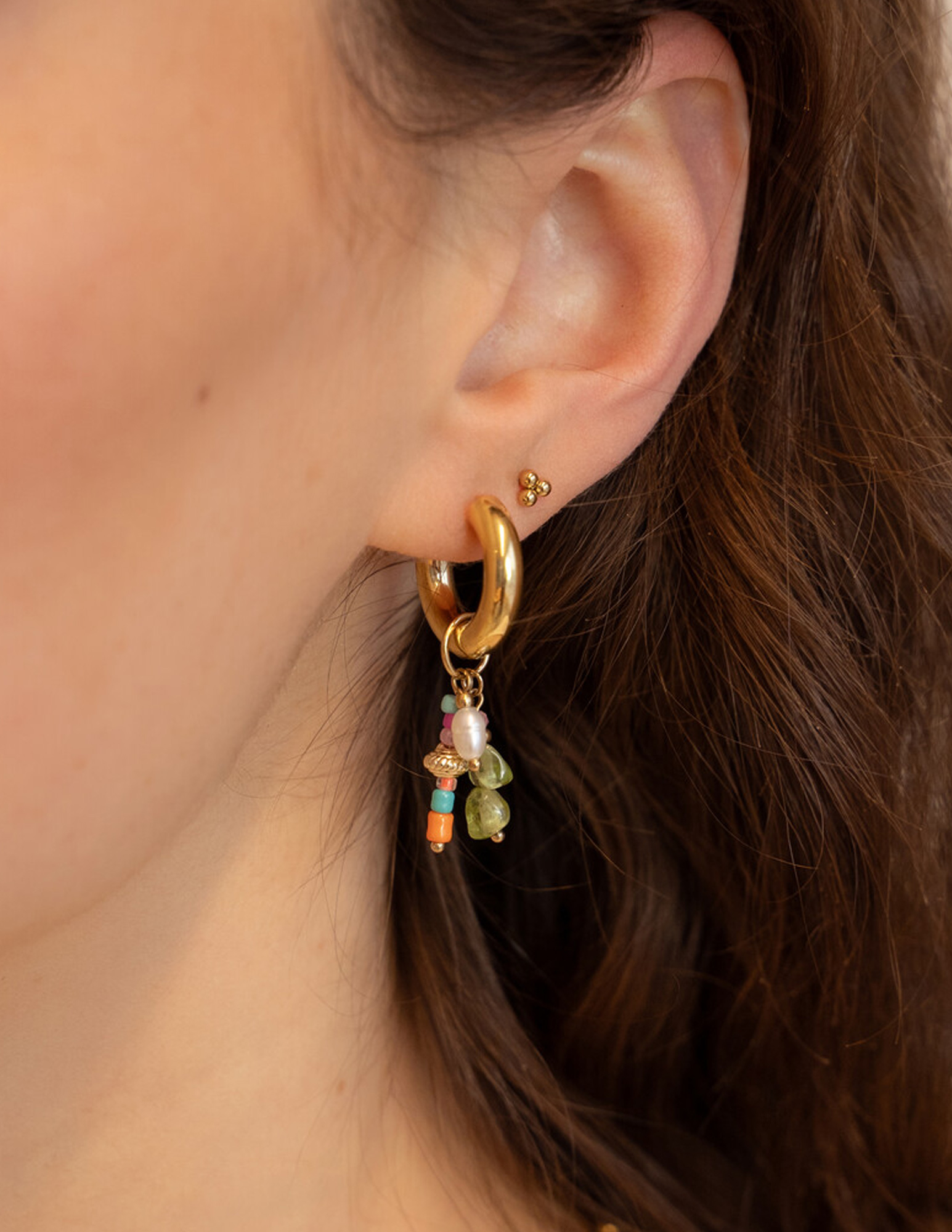 My Jewellery Sunrocks oorringen met kralen MJ12740 Zilver