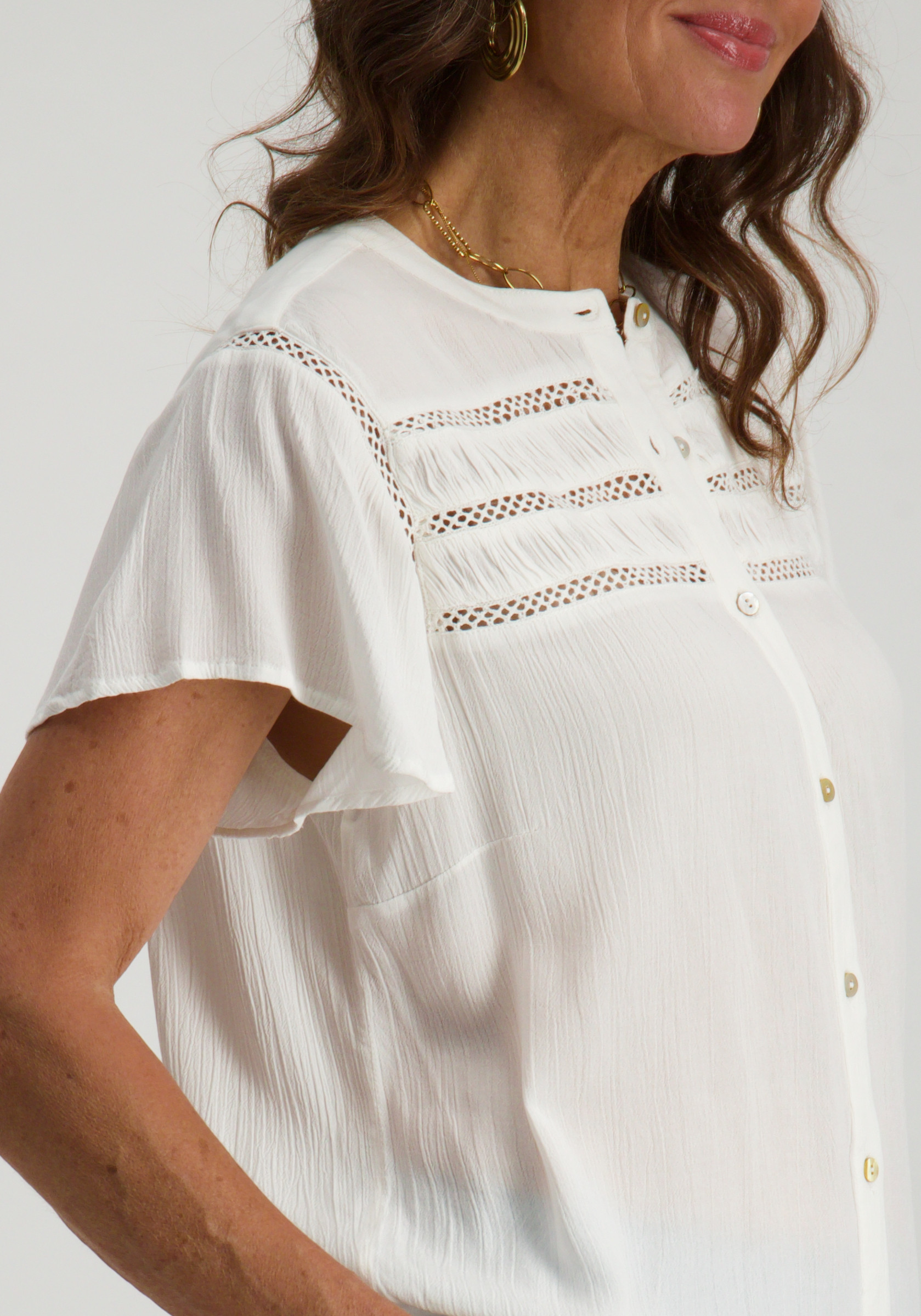 Tramontana Blouse korte mouw A01-16-302 Wolwit-ecru