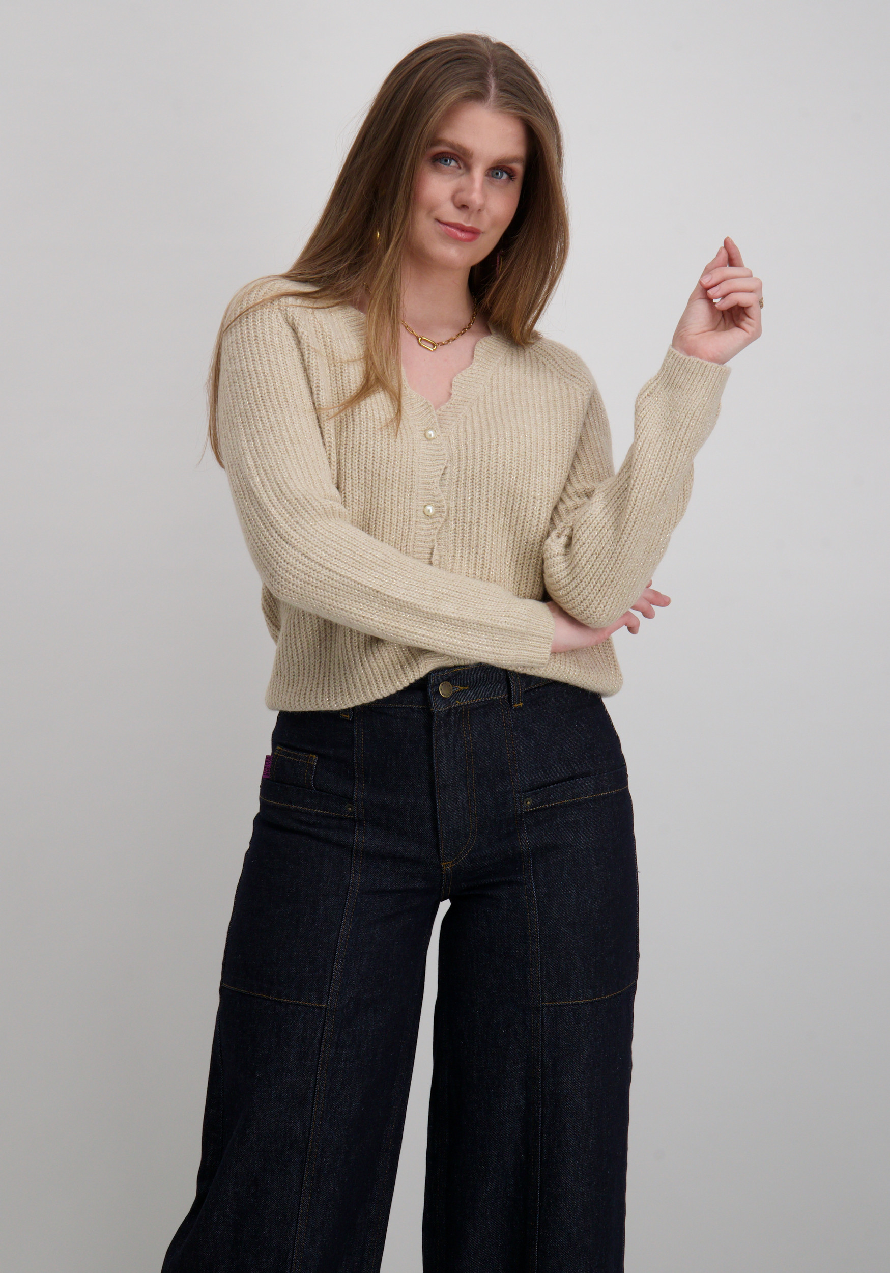 Vila Vest Cutie glitter 14098048 Beige