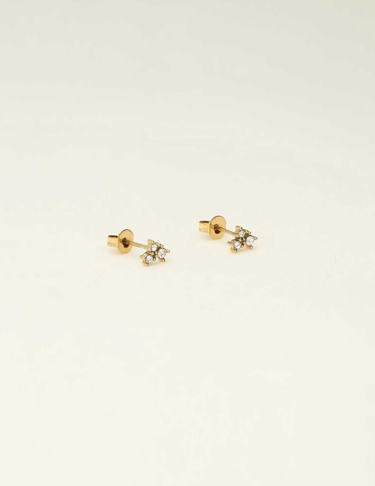 My Jewellery Studs vierkente strass MJ09487 Goud