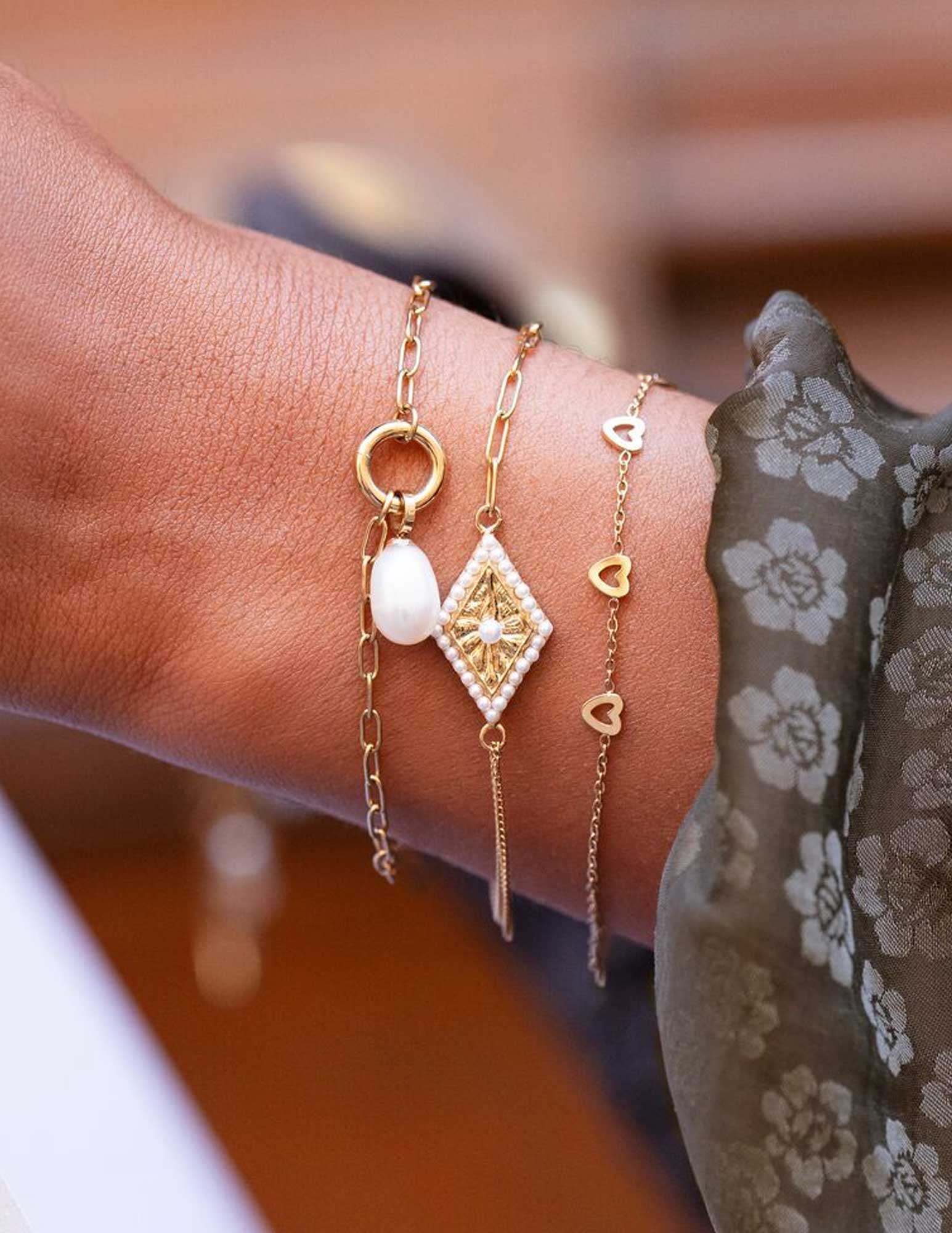 My Jewellery Armband met hartjes MJ09231 Goud