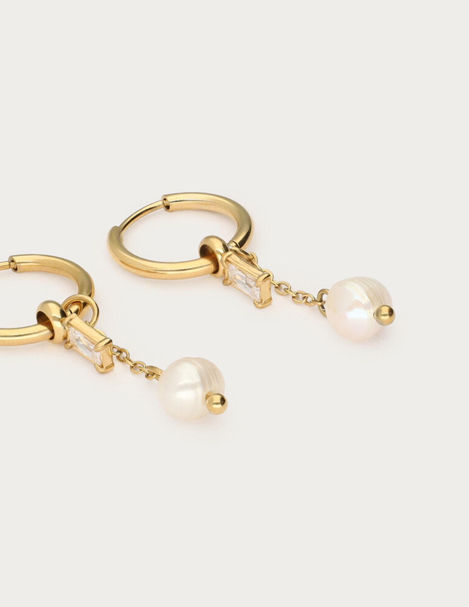 My Jewellery Oorringen met imitatieparel en strass MJ14775 Goud