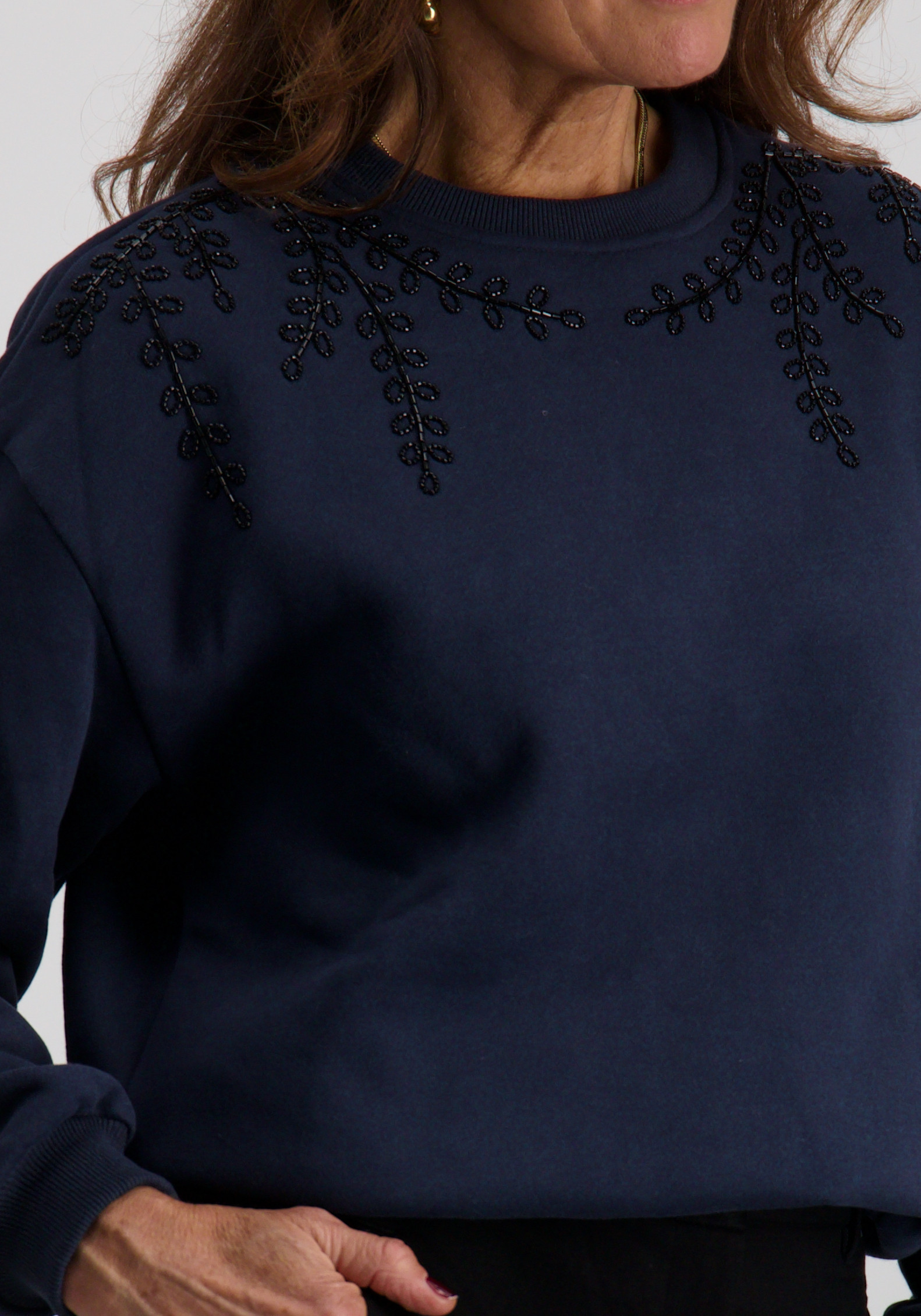 Tramontana Sweater Beaded C19-18-602 Donker blauw