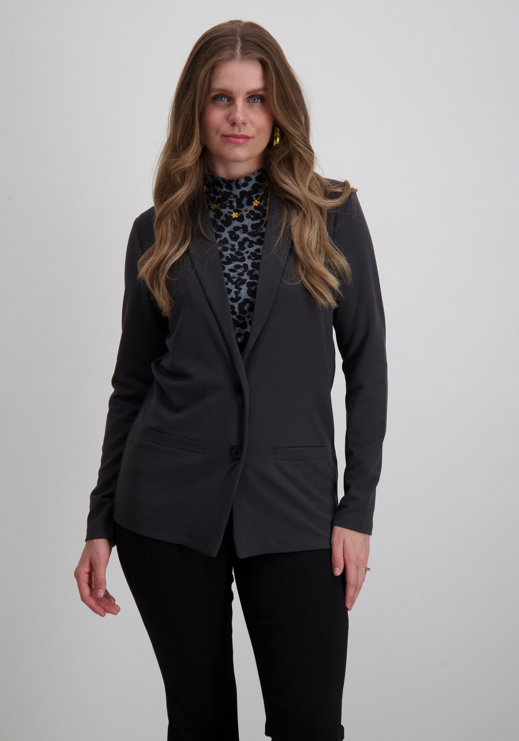 Jacqueline de jonge Blazer Louisville 15221235 Donker Grijs