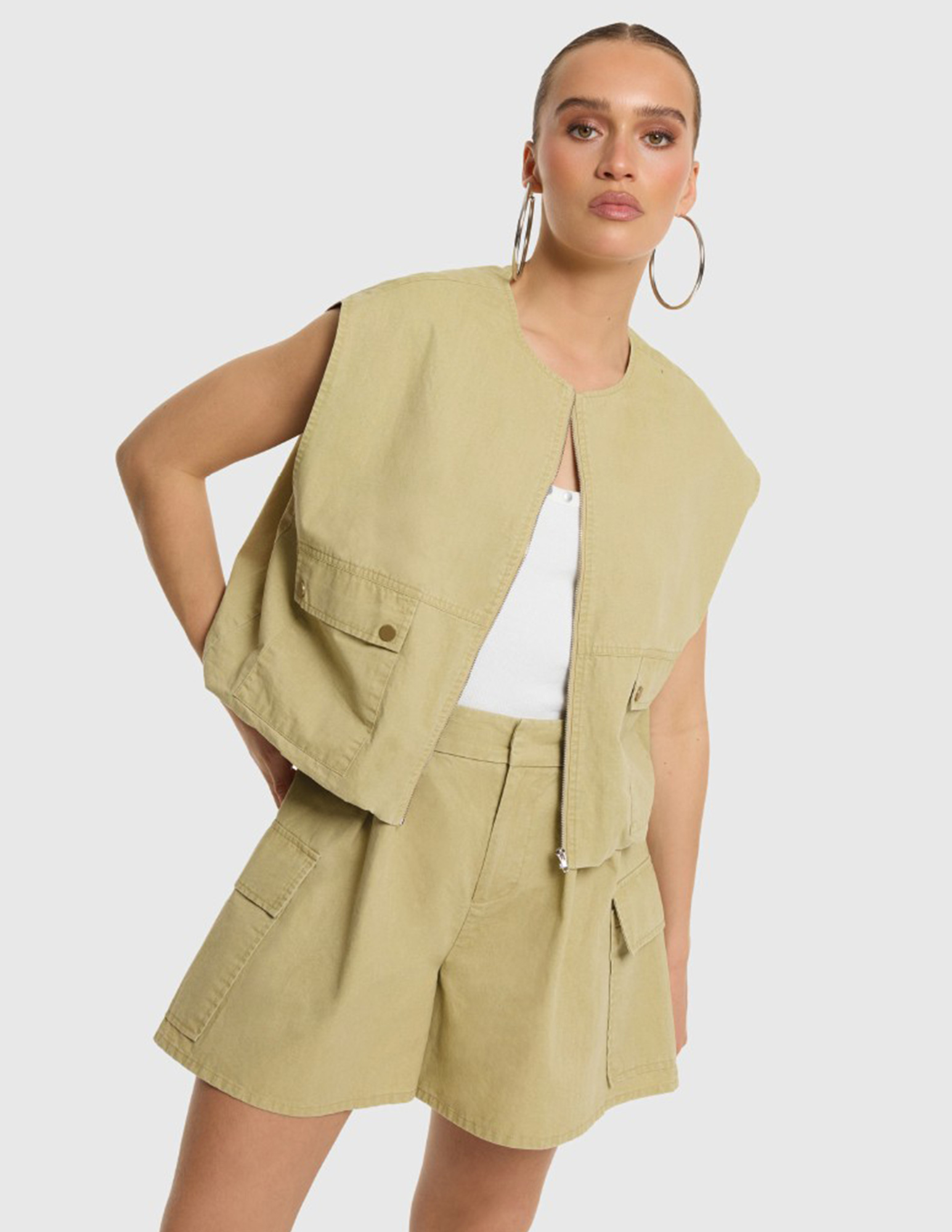 Refined Department Gilet Noa R2606641205 Zand