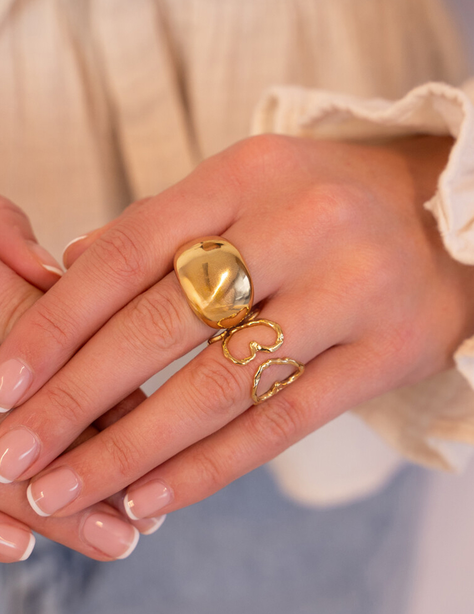 My Jewellery Bold statement ring hartjes MJ12562 Goud