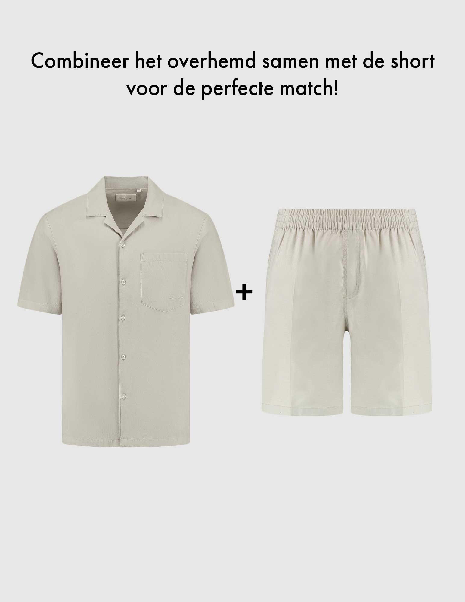 Pure White Korte broek 25010503 Beige