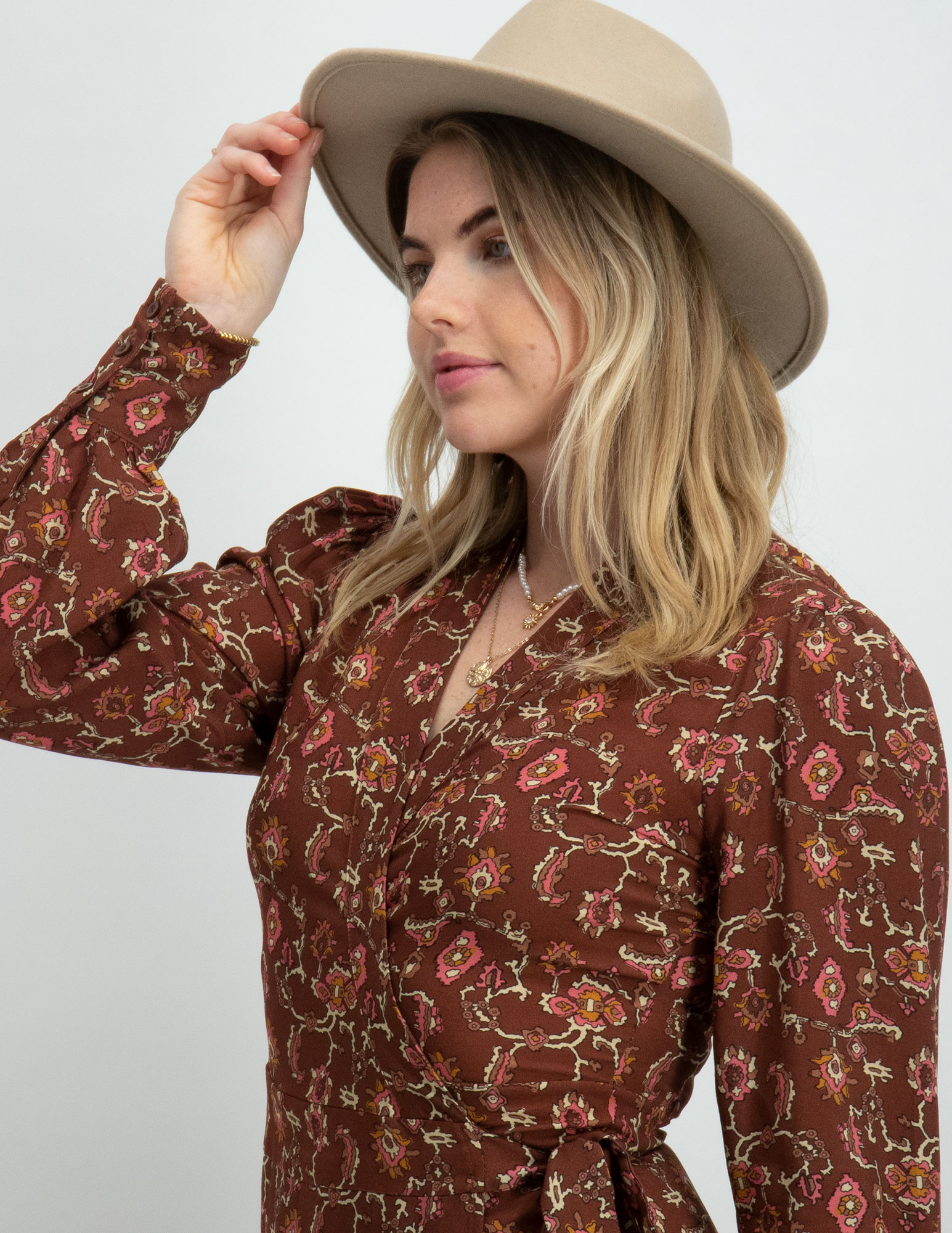 My Jewellery Jurk met print MJ08054 Bruin