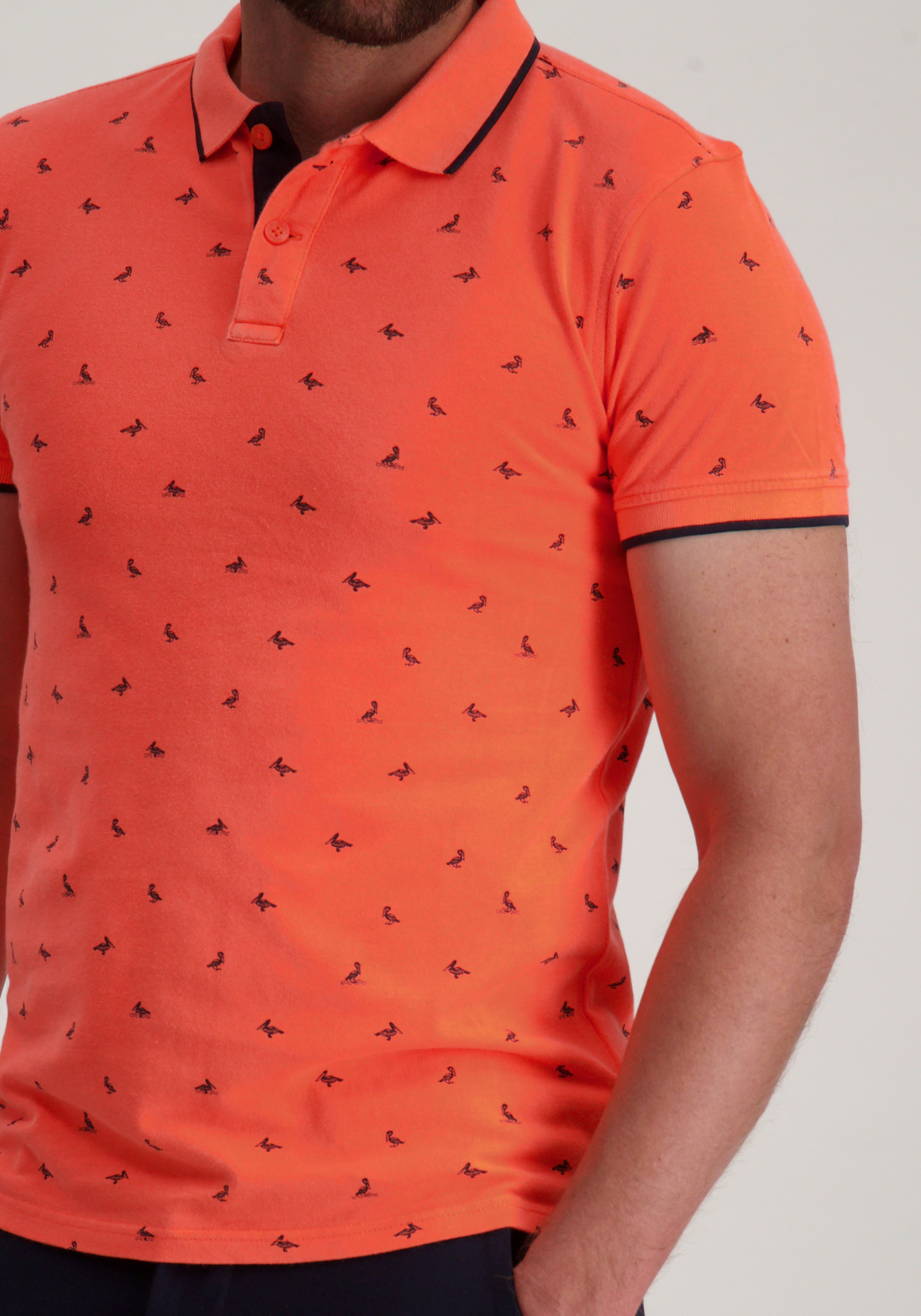 Petrol Polo all-over patroon M-1050-POL106 Koraal