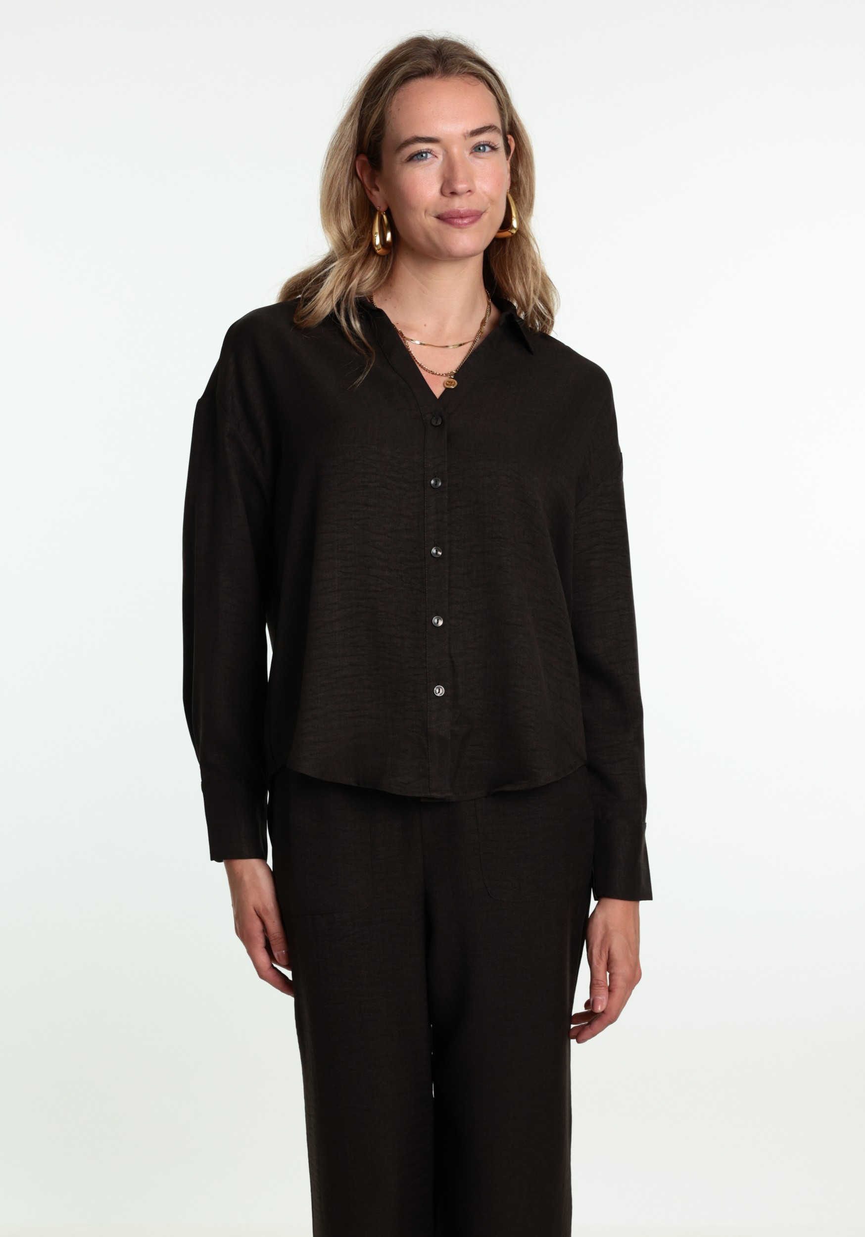VERO MODA Blouse Melaney queeny 10316389 Donker bruin