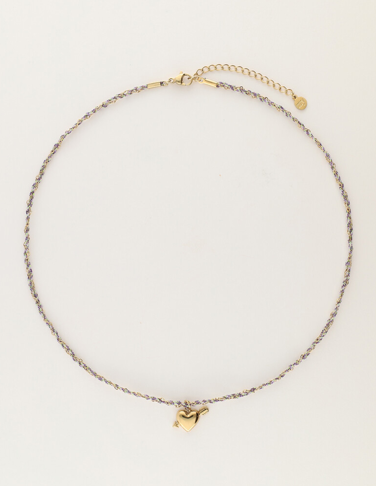 My Jewellery Sunrocks koord ketting cupido hart MJ12205 Goud