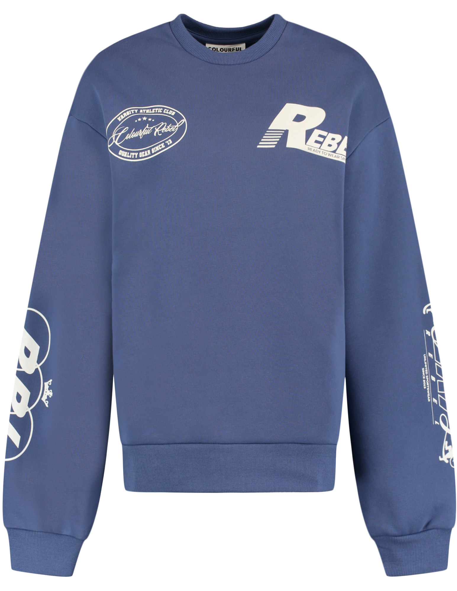 Colourful Rebel Sweater Logo's WS417202 Raf blauw
