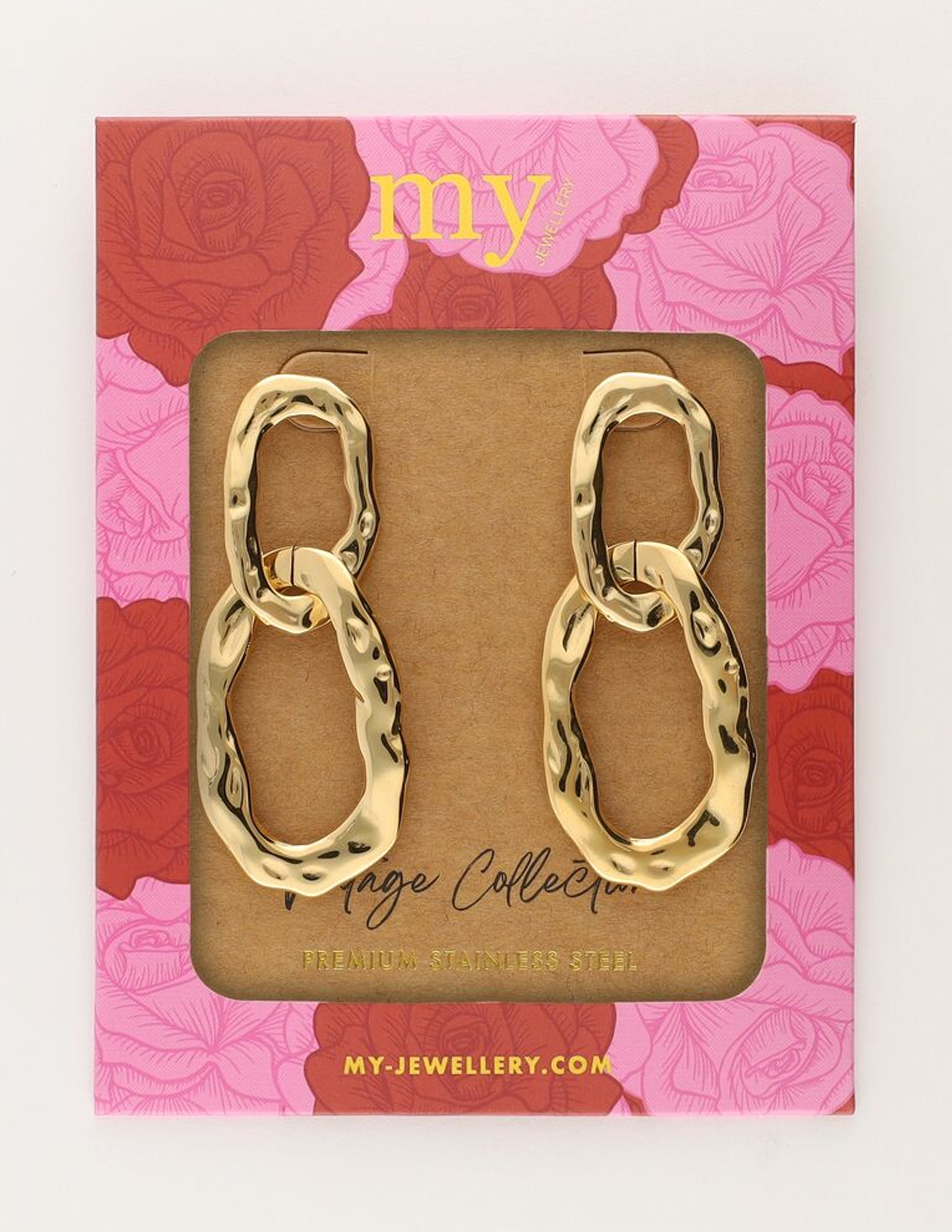 My Jewellery Oorbellen met dubbele ovalen ringen MJ11044 Goud