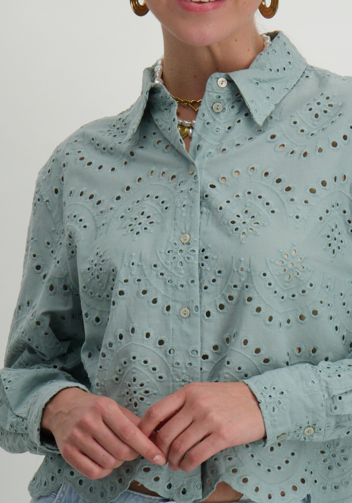 Only Blouse Valais 15269568 Midden groen