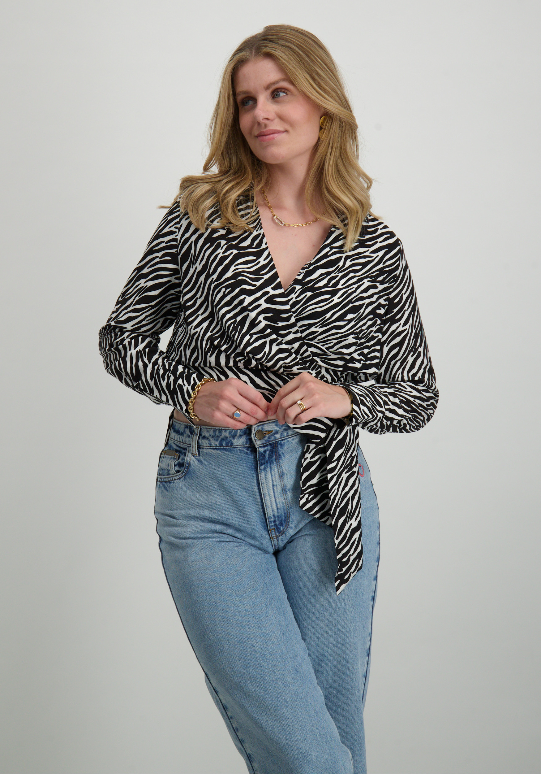 Vero moda Blouse Mayla 10326709 Zwart/Wit