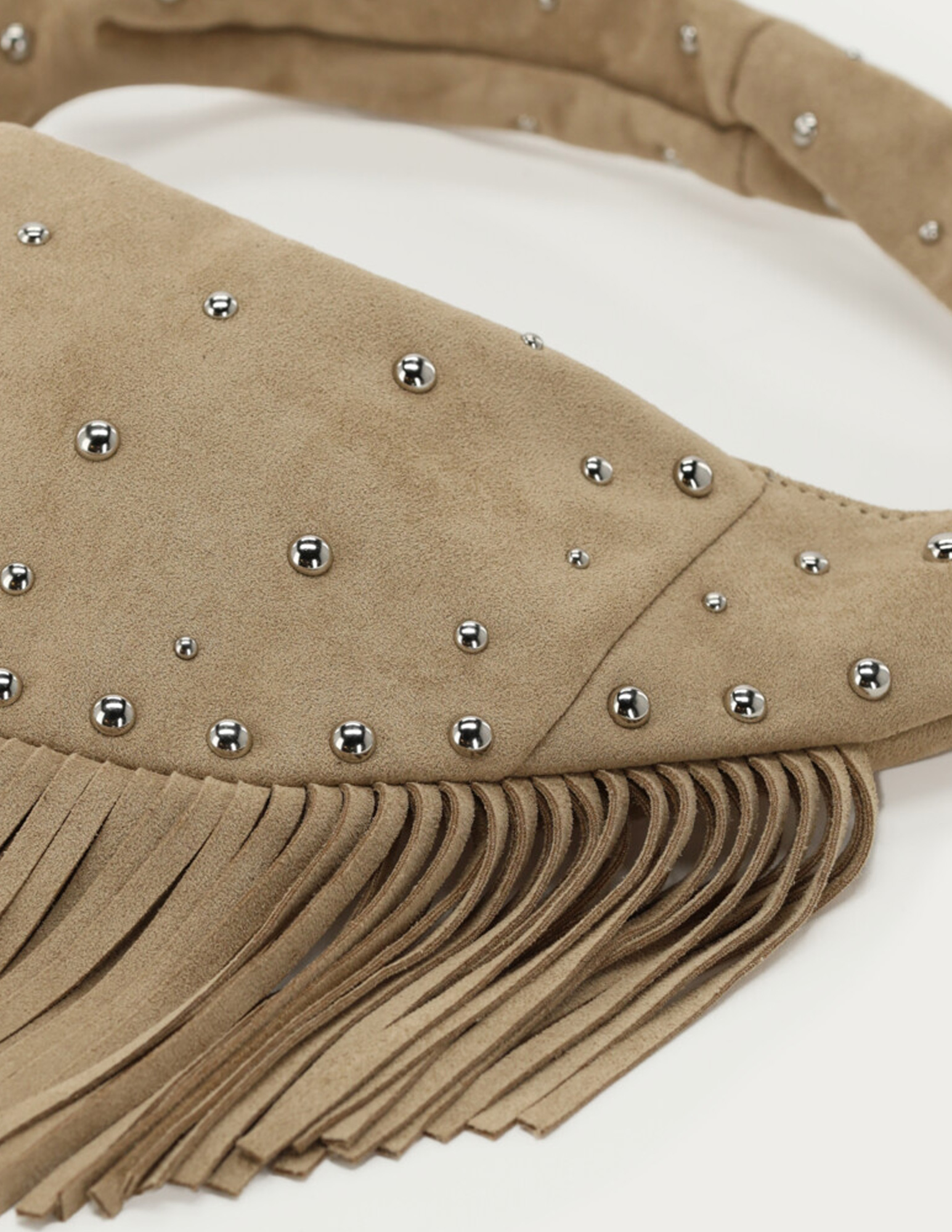 My Jewellery Schoudertas met franjes en studs MJ14197 Beige