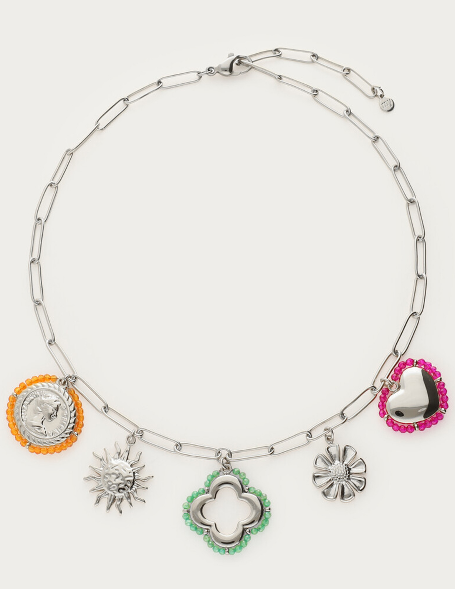 My Jewellery Sunrocks bedelketting met kralen MJ12617 Zilver