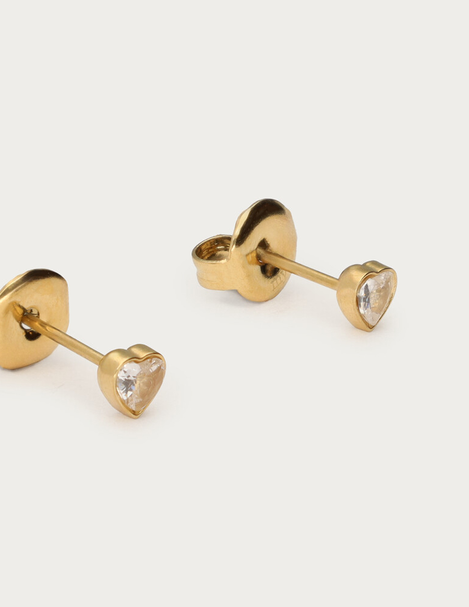 My Jewellery Studs met transparant strass hartje MJ14842 Goud