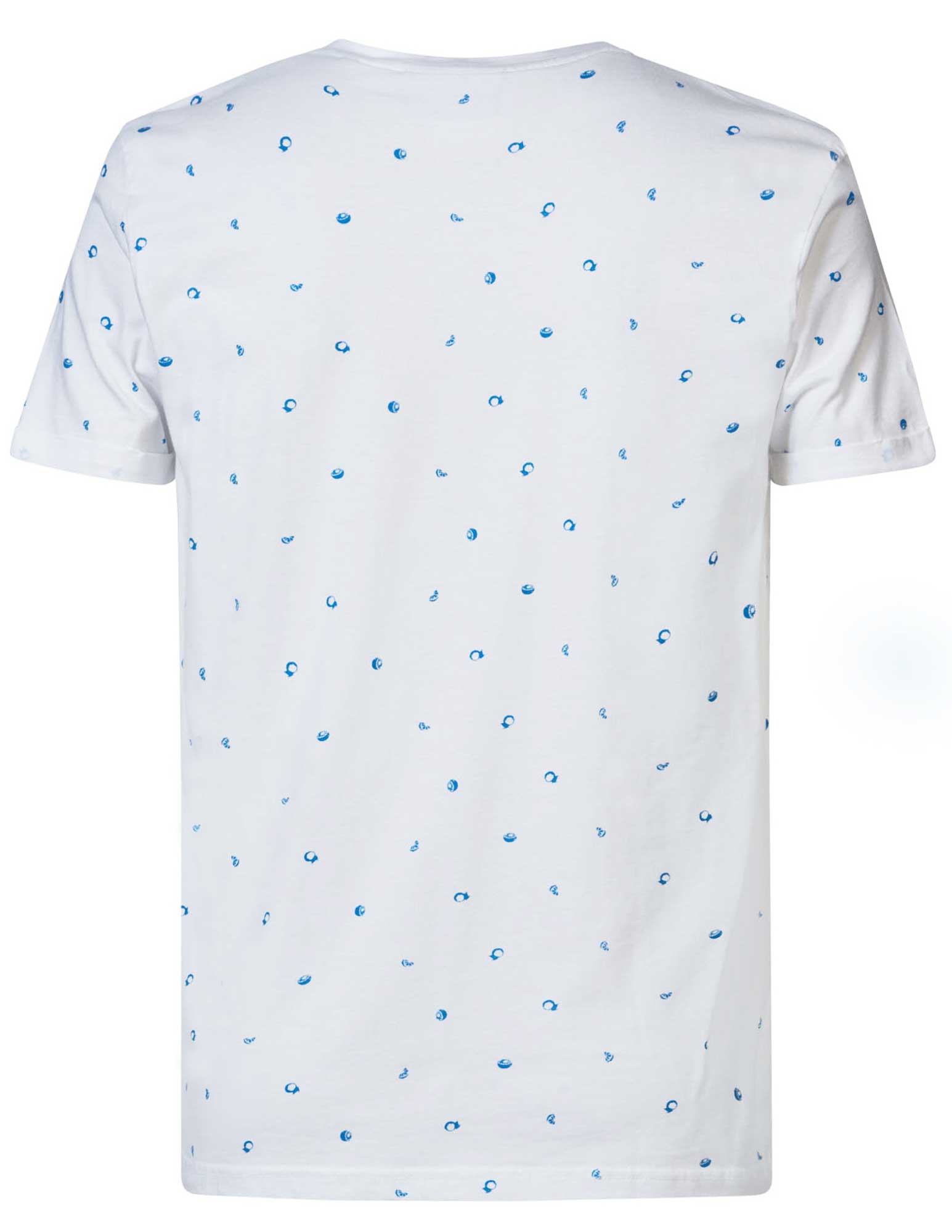 Petrol T-shirt met print M-1030-TSR687 Wit