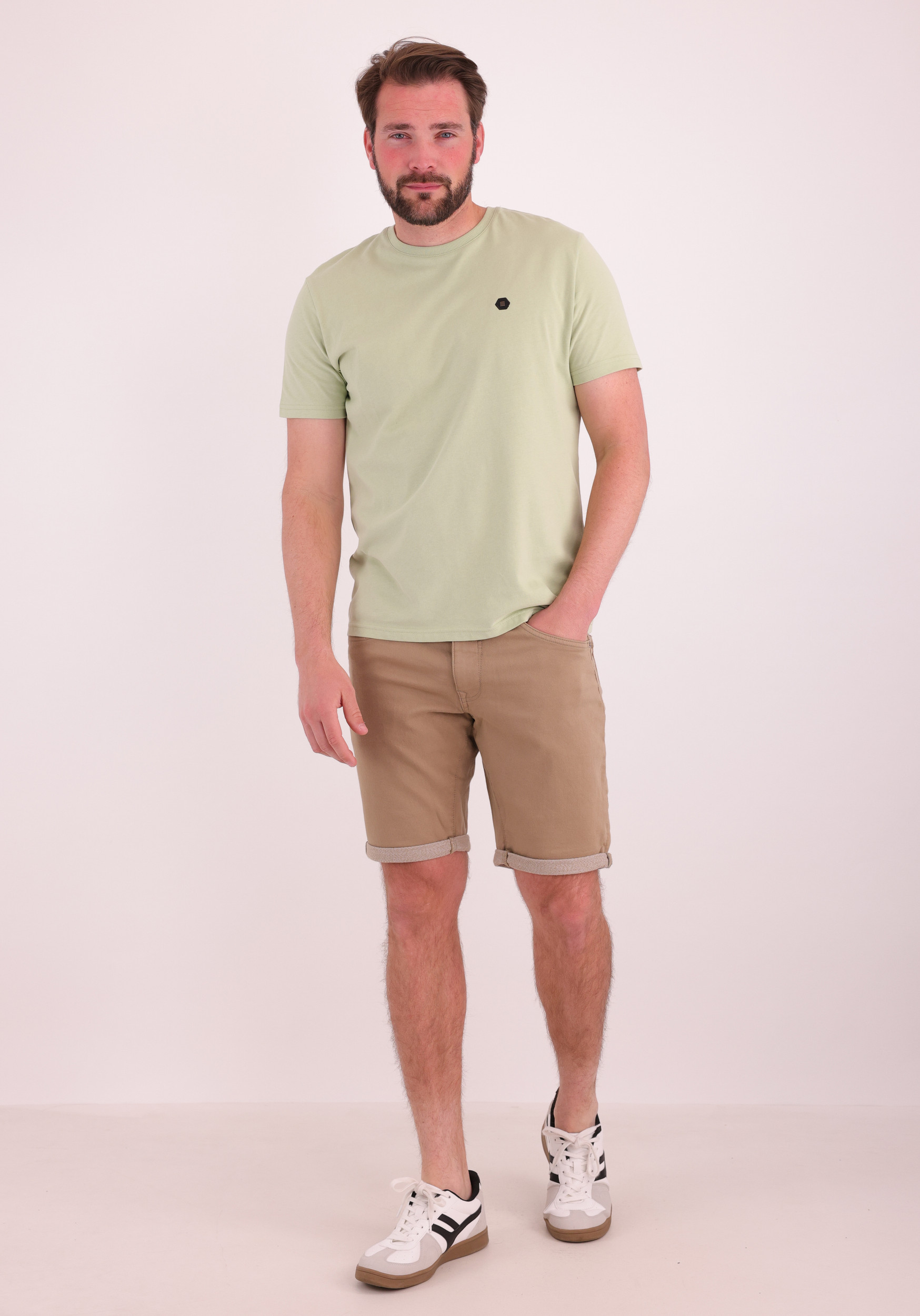 No Excess T-shirt Peached 31360275SN Midden groen