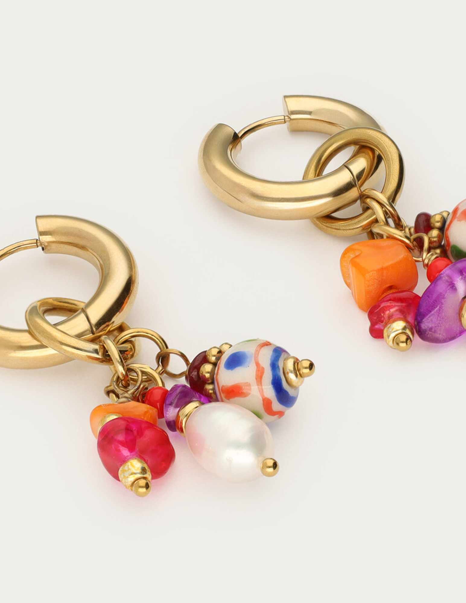 My Jewellery Fruits de Mer oorringen met kralen MJ13168 Goud