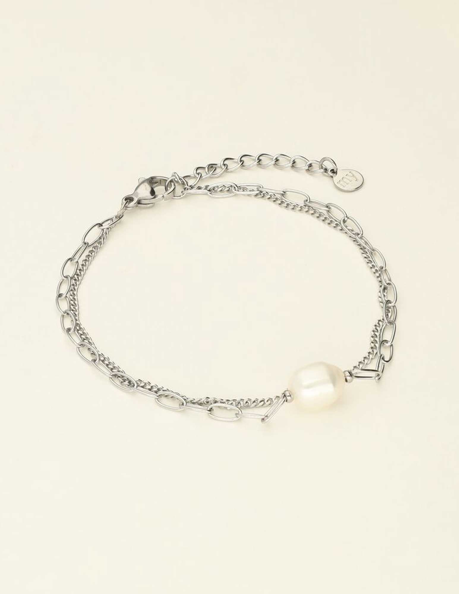 My Jewellery Schakelarmband met parel MJ09247 Zilver