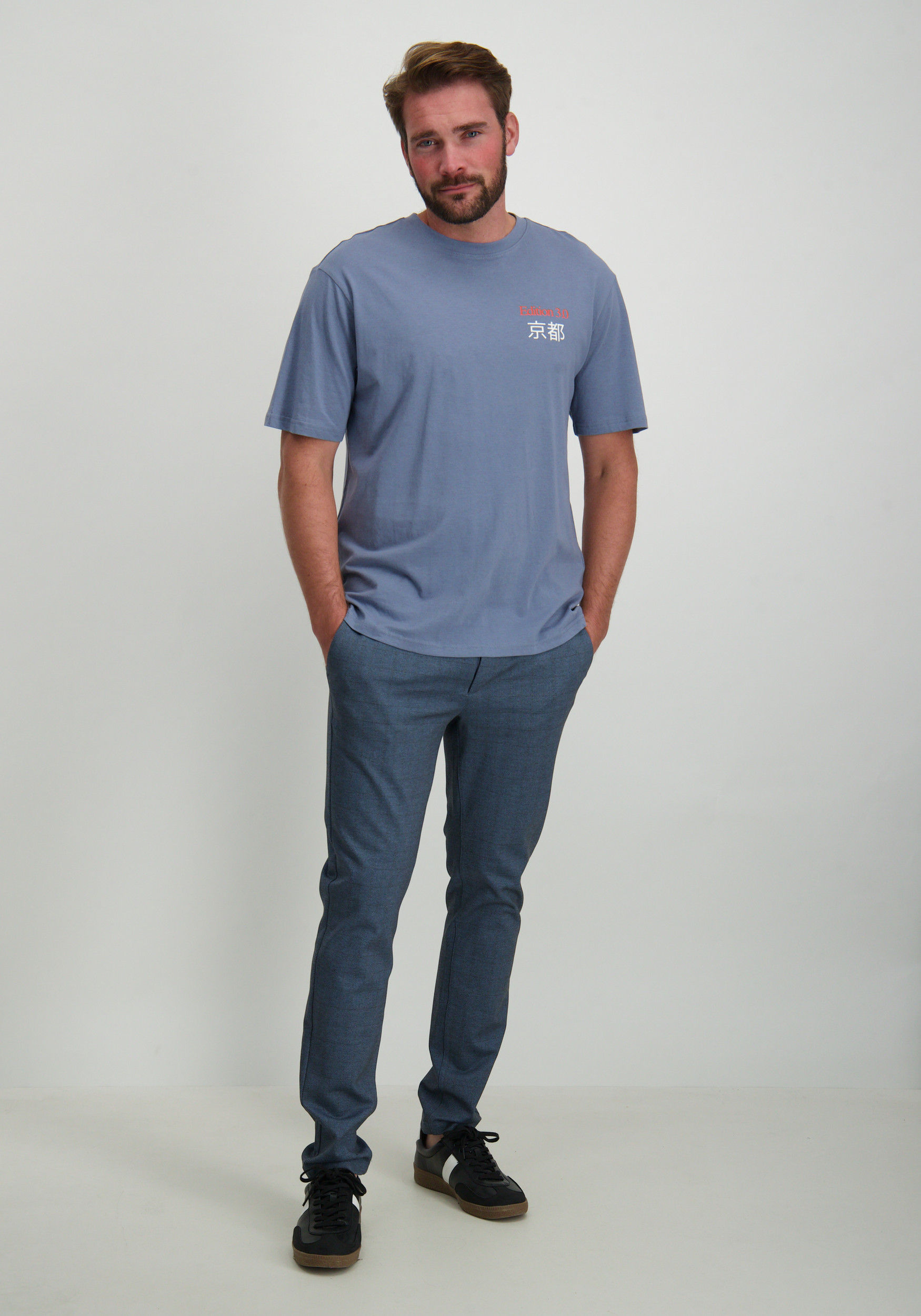 ONLY & SONS Mark pants herringbone 22026836 Donker blauw