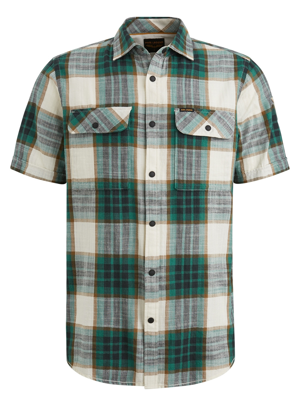PME Legend Overhemd geruit PSIS2503234 Donker groen