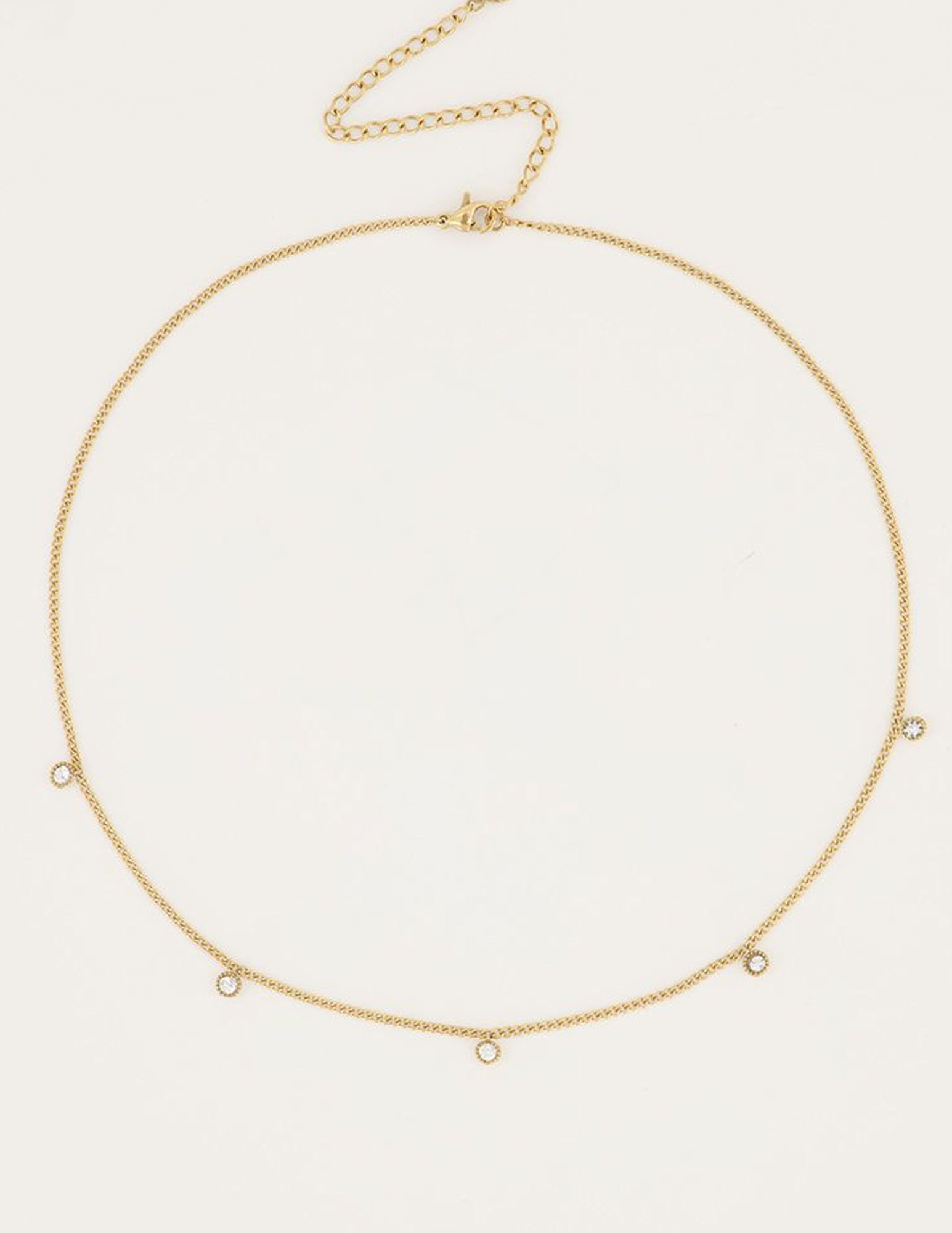 My Jewellery Kettinf met strass steentjes  MJ04774 Goud