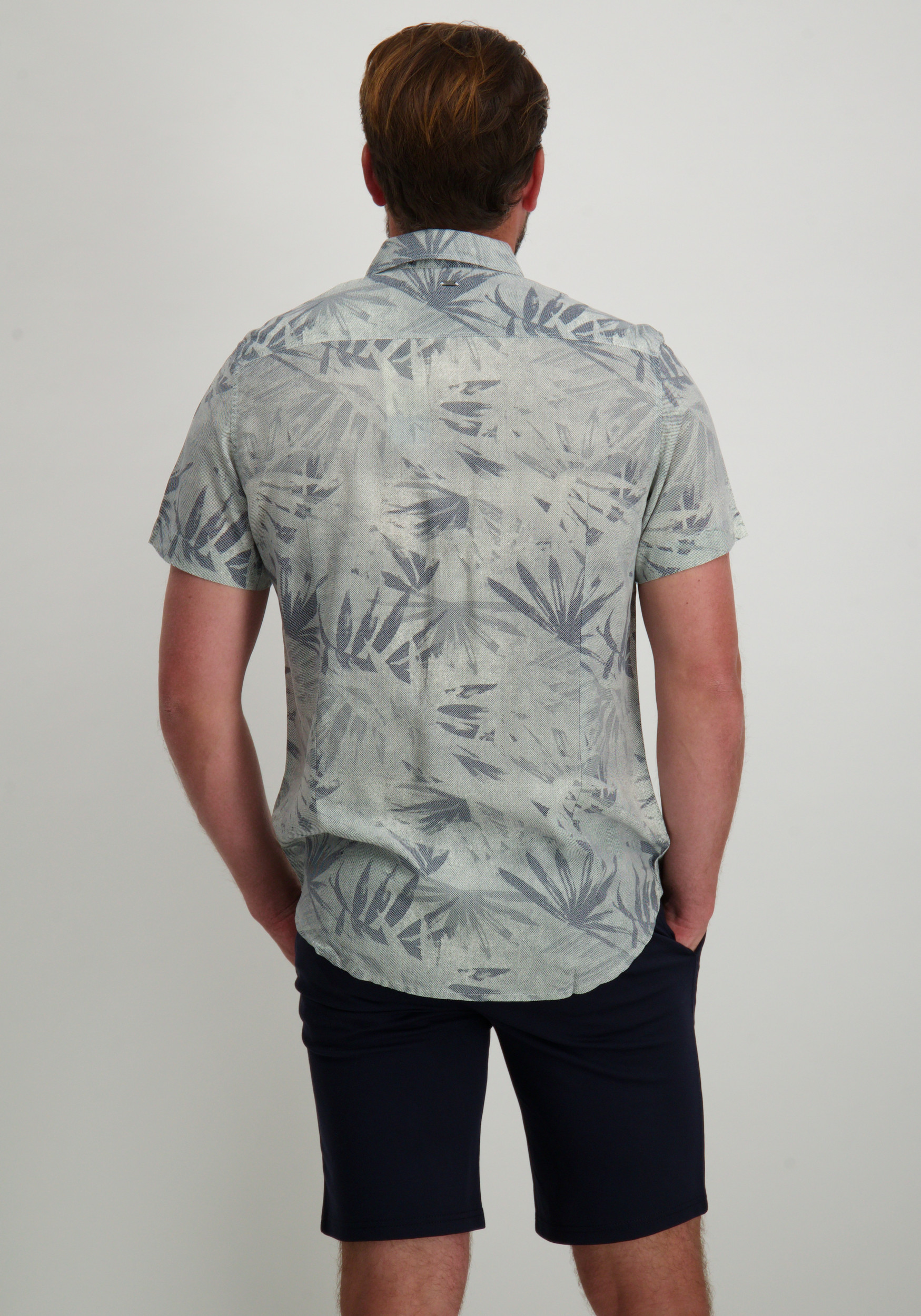 Petrol Overhemd met print M-1050-SIS435 Licht blauw