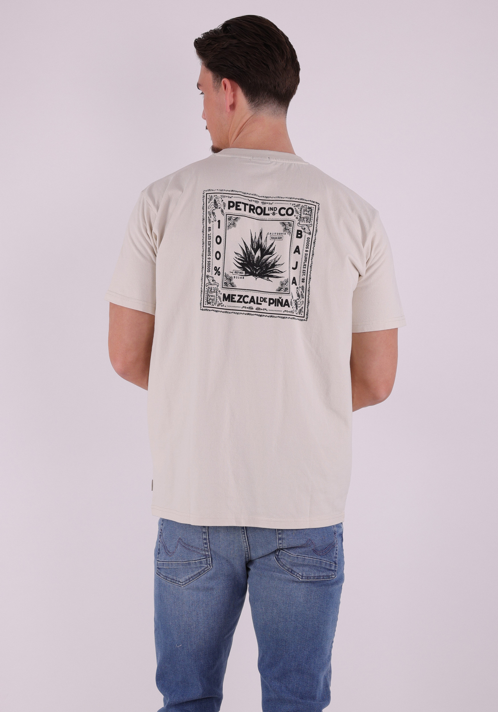 Petrol T-shirt M-1060-TSR740 Zand