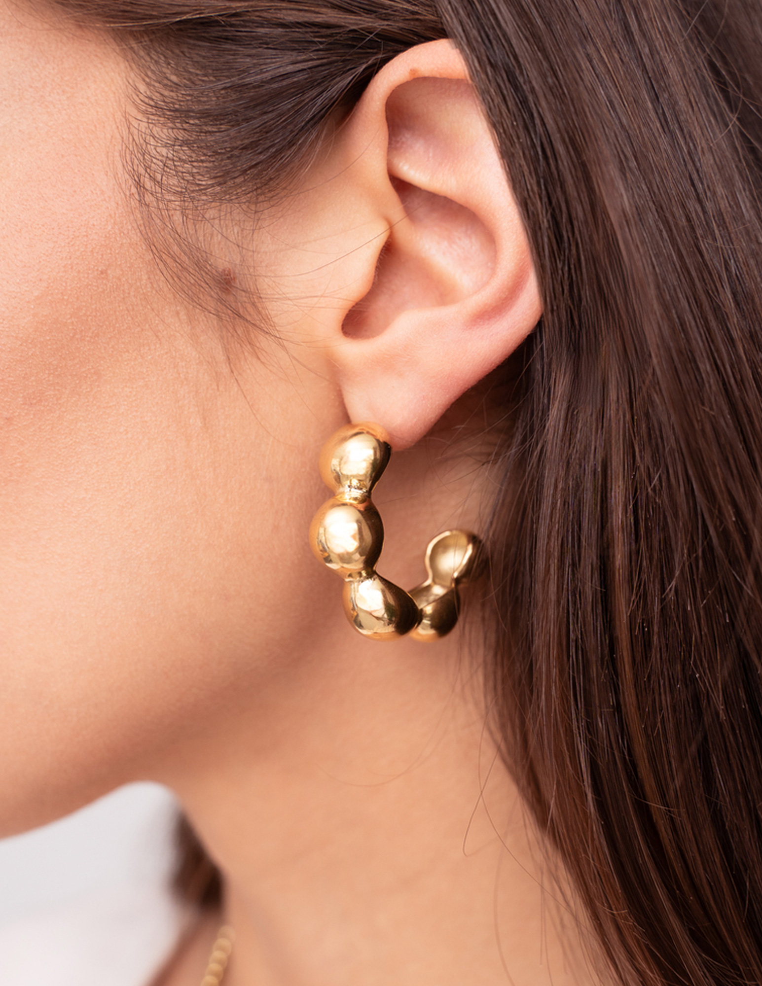 My Jewellery Bold oorringen met bubbel MJ11252 Goud