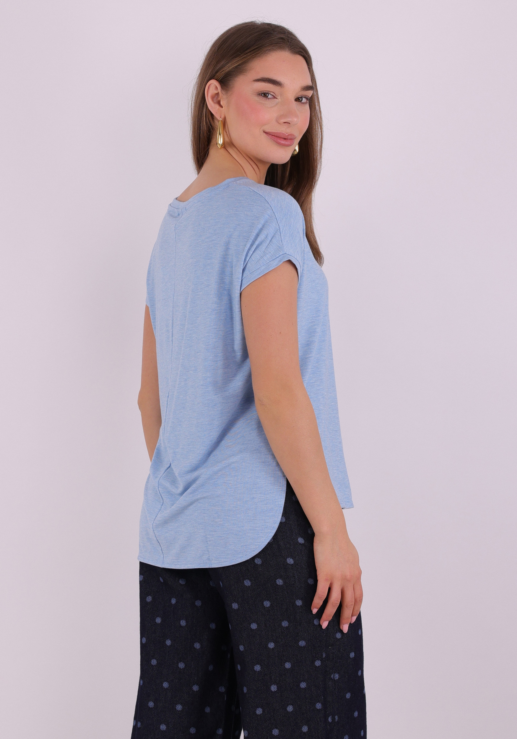 Ichi T-shirt Rebel  20109945 Licht Blauw