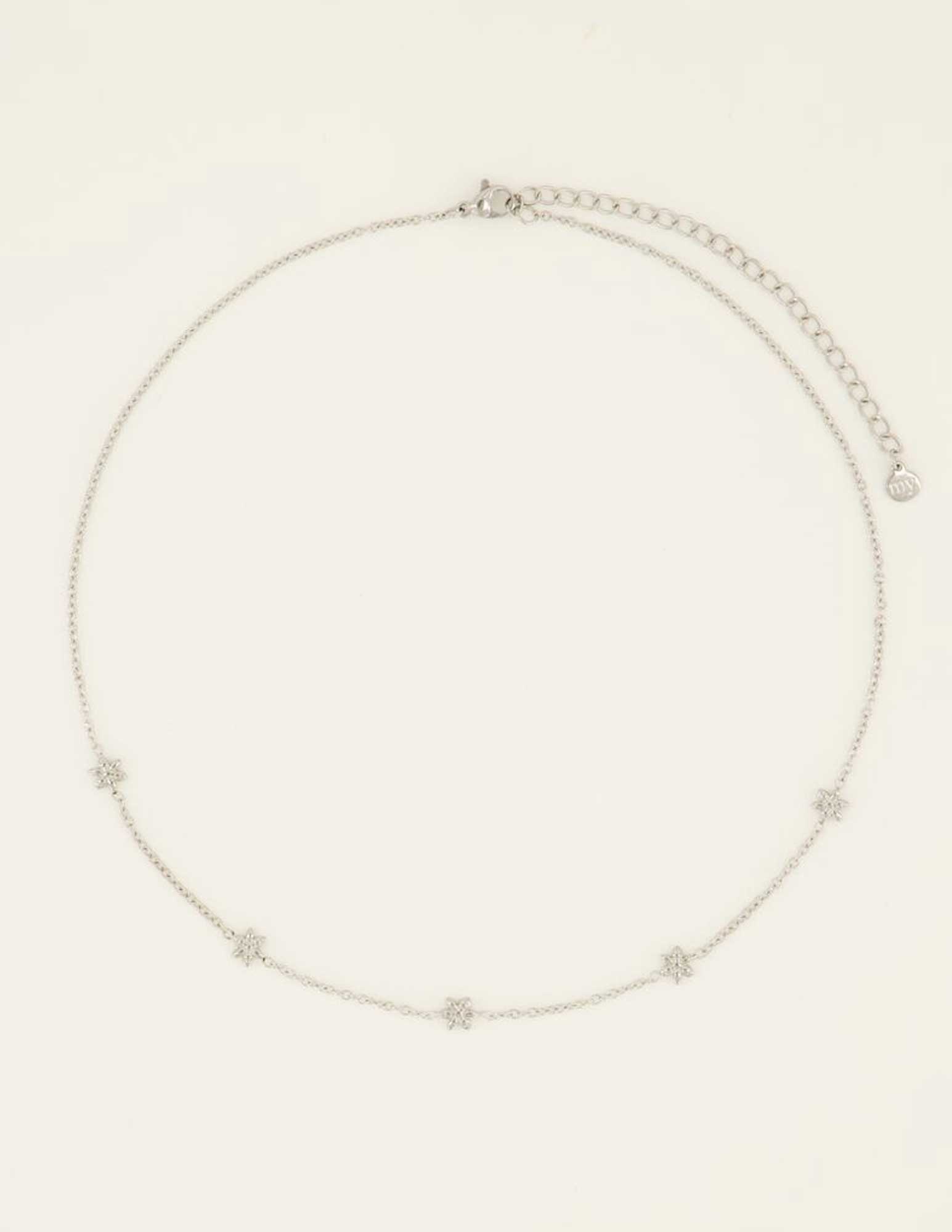 My Jewellery Ketting met bloemen MJ07964 Zilver