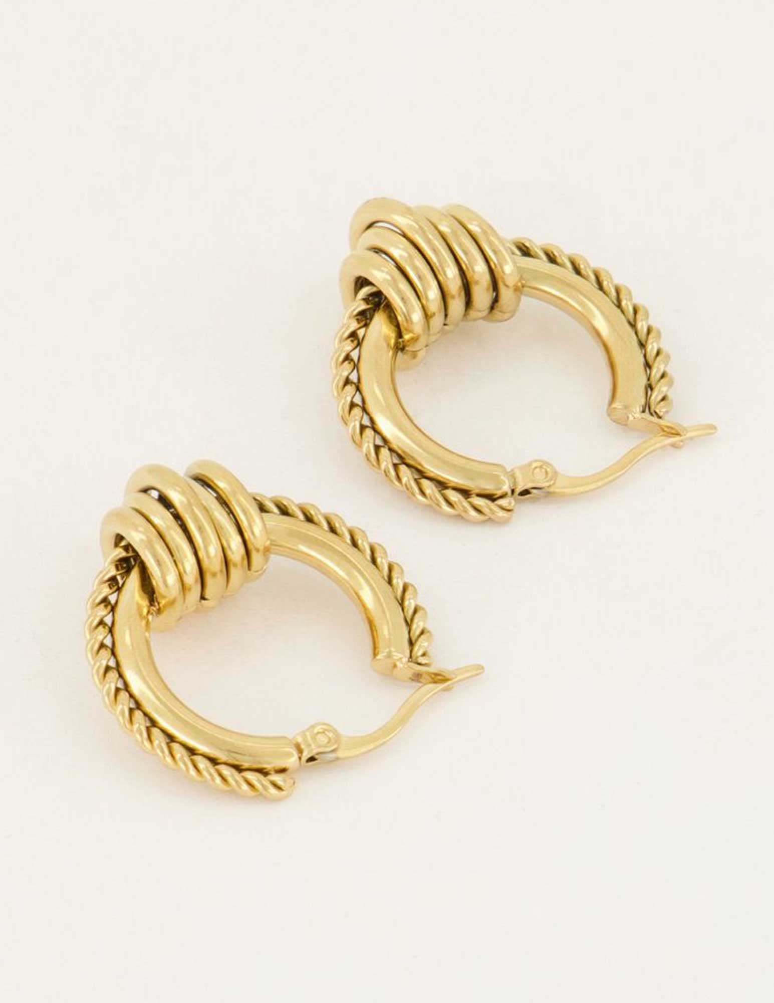 My Jewellery Oorbellen rondjes groot MJ05560 Goud