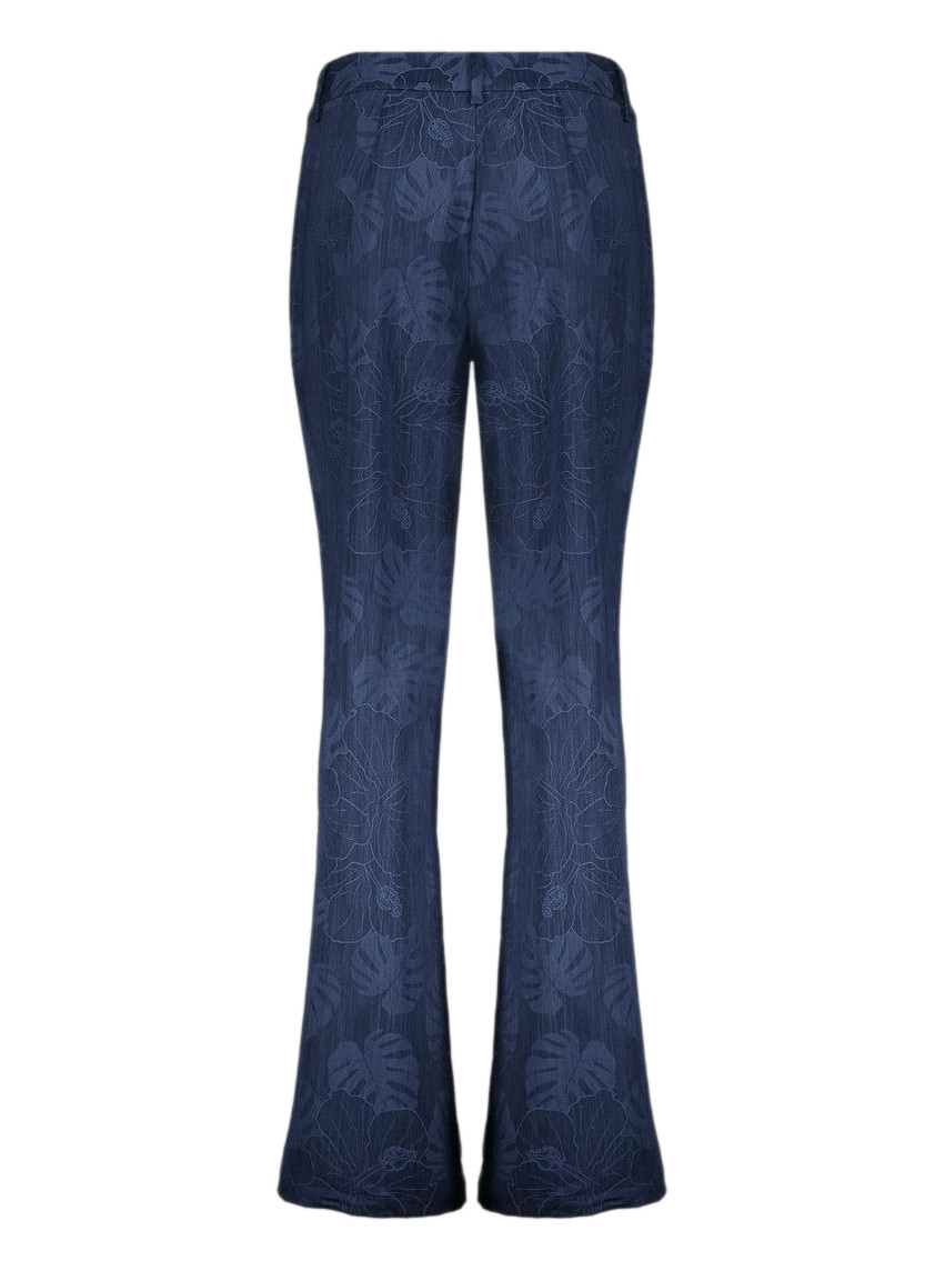 Geisha Broek met bloemen reliëf 51601-26 Raf blauw