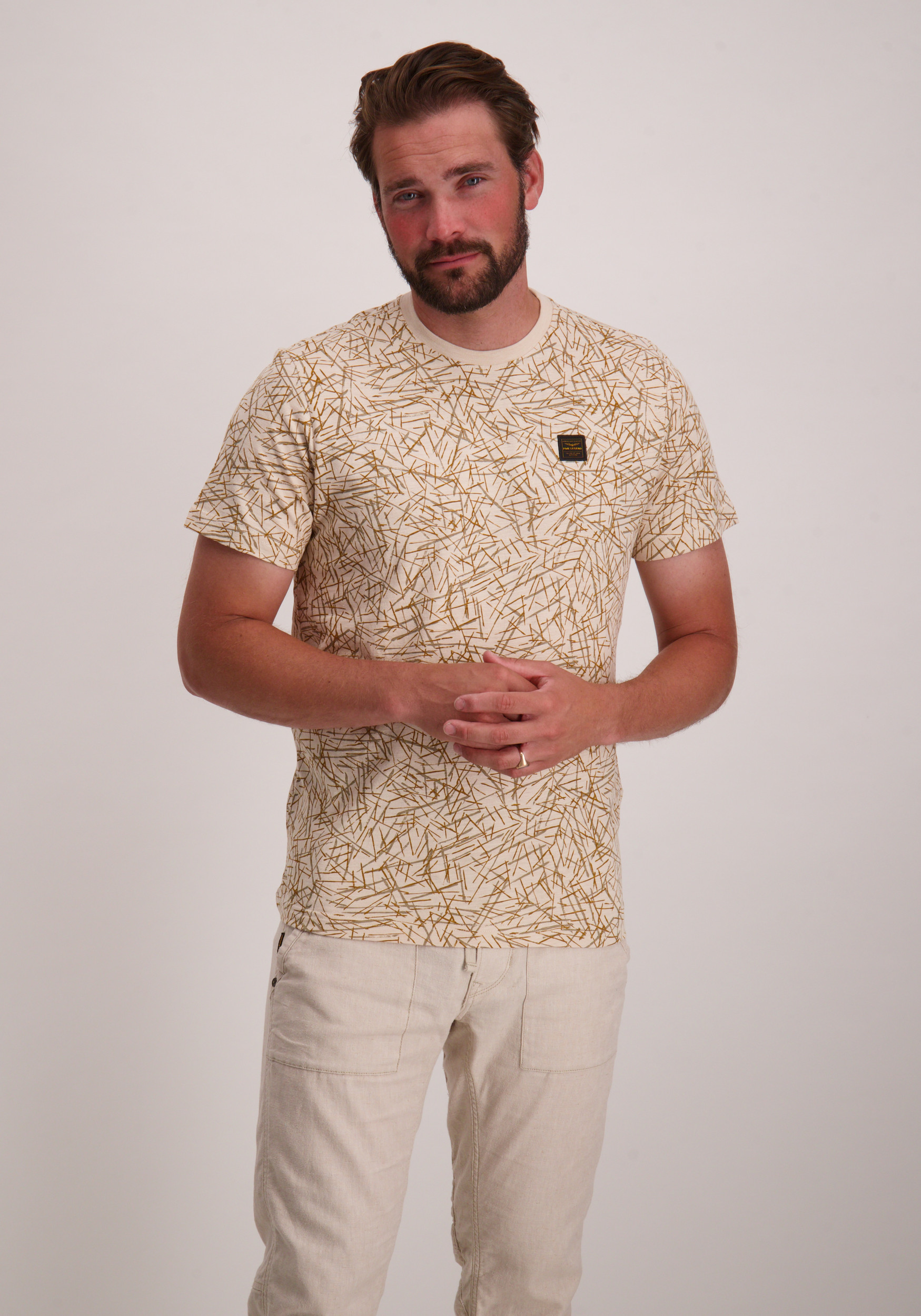 PME Legend T-shirt all-over print PTSS2506553 Ecru