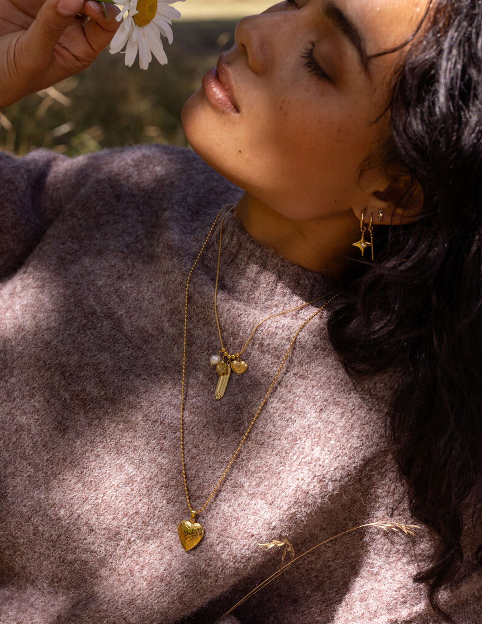 My Jewellery Mystic lange ketting met medaillon hart MJ14277 Goud