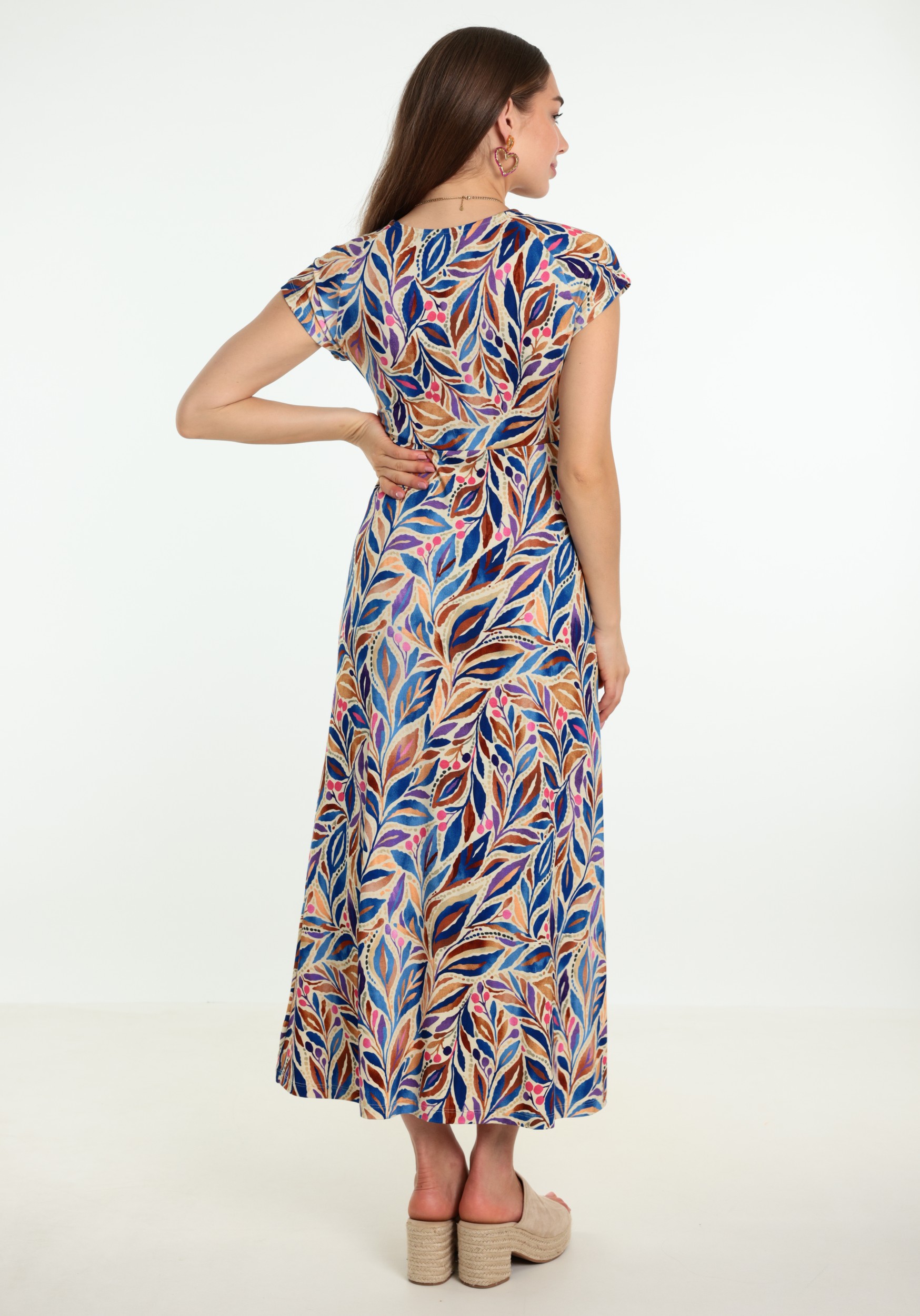 Geisha Lange jurk all-over print 67423-60 JANE Turquoise