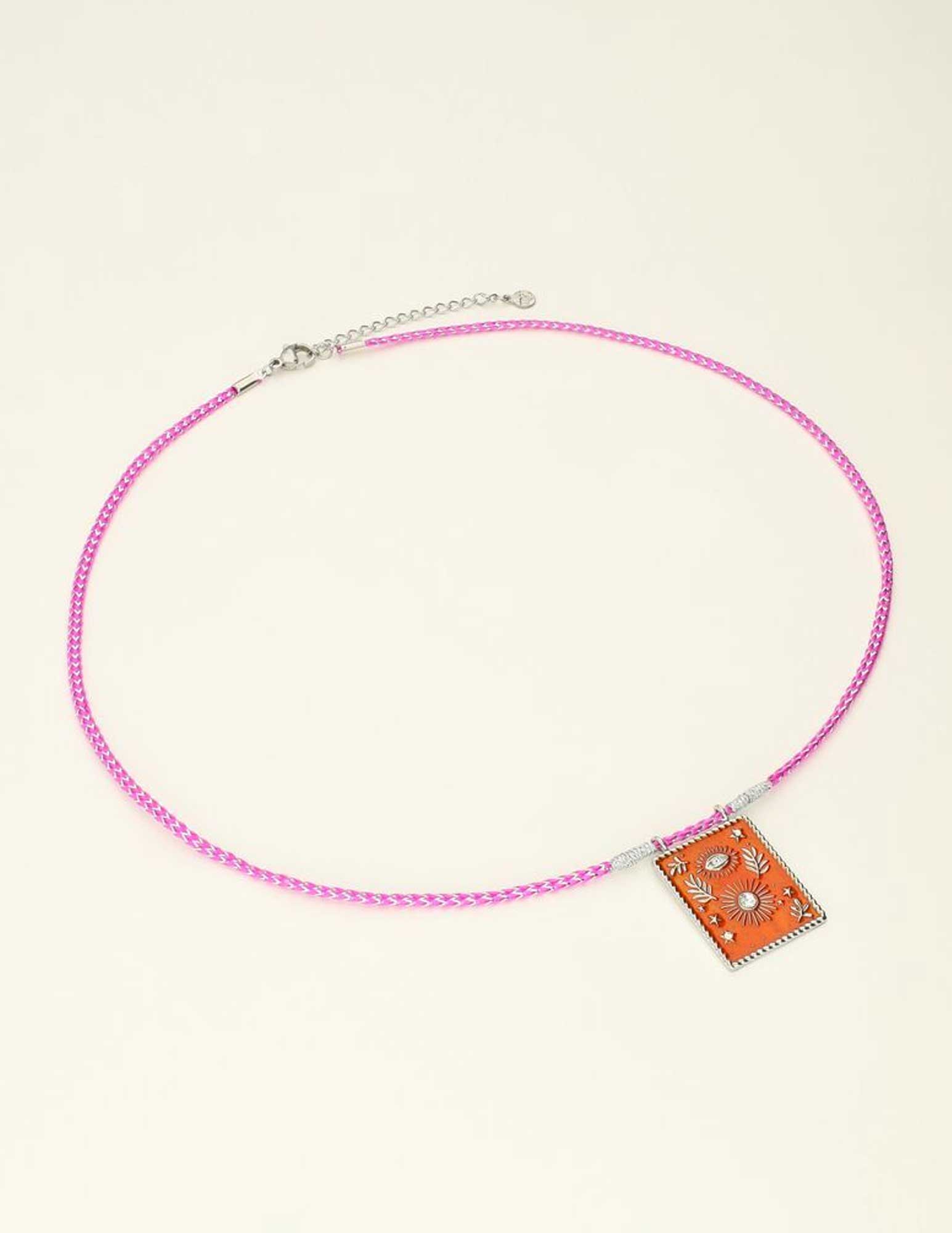My Jewellery Mystic ketting met oranje bedel MJ09427 Zilver