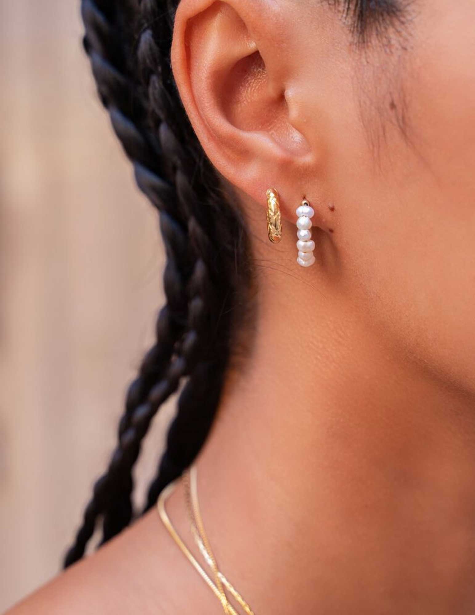 My Jewellery Oorringen met ruitjes MJ09202 Goud